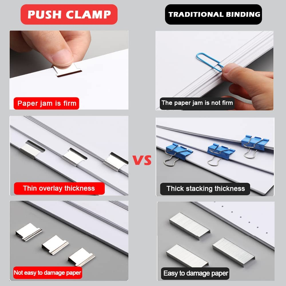 Modixun Clam Clip Dispenser with 208 Reusable Refill Clips, Will Not Damage Your Papers, Binder Clips Paper Clips for School Office, Black image number 6