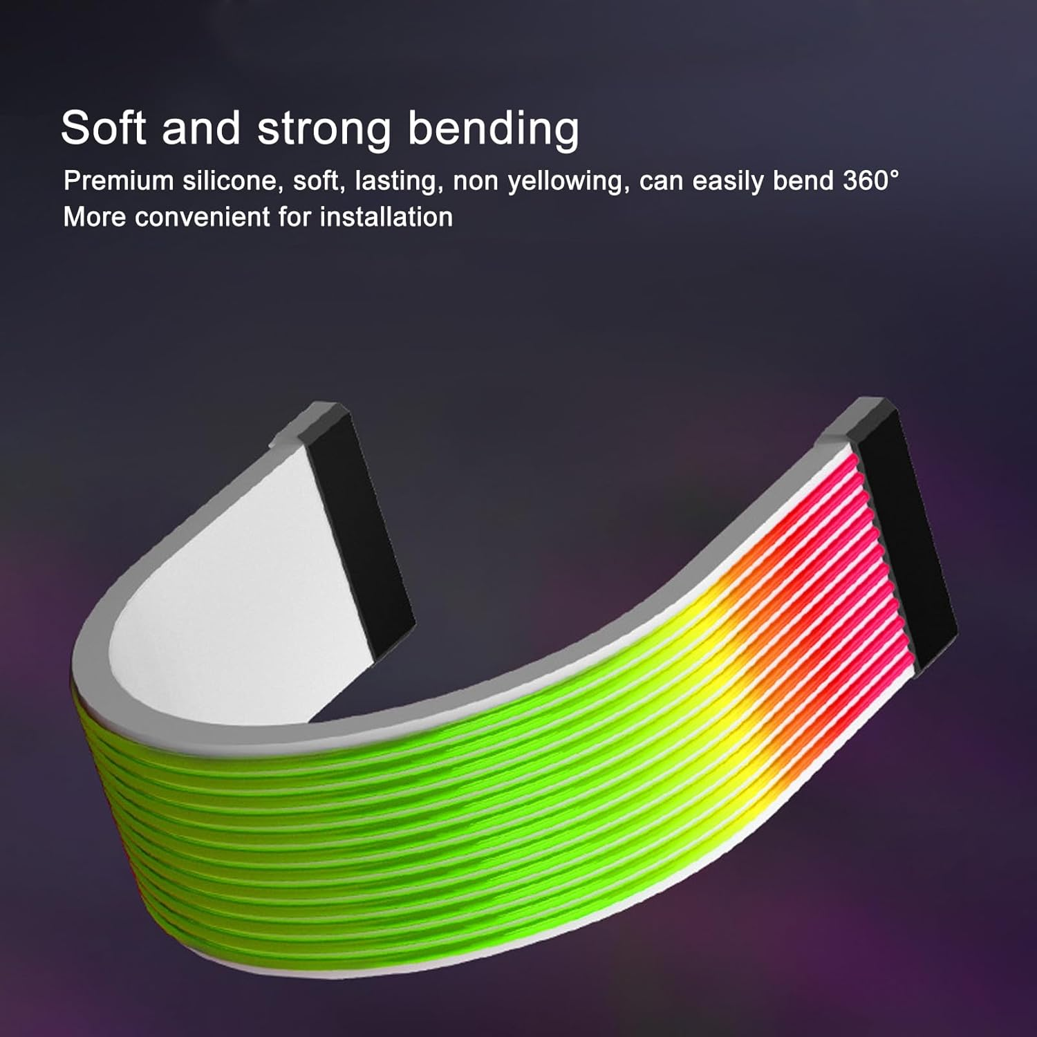 ARGB Motherboard Cable, RGB PSU Cables LED Strips, Multi Interface, Amazing Visual Effects, Flexible and Easy Installation, Widely Compatible with for Aura (X12 Wide (For 24 Pin image number 6