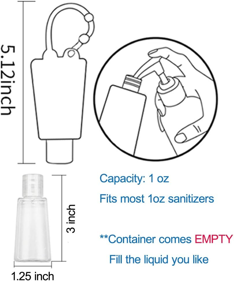 Color Land 4Pcs Unicorn Kids Empty Travel Bottles for Toiletries Detachable Hand Sanitizer Holder with Silicone Case Leak Proof Travel Size Cartoon Cute Essentials Toiletries Refillable Containers image number 4