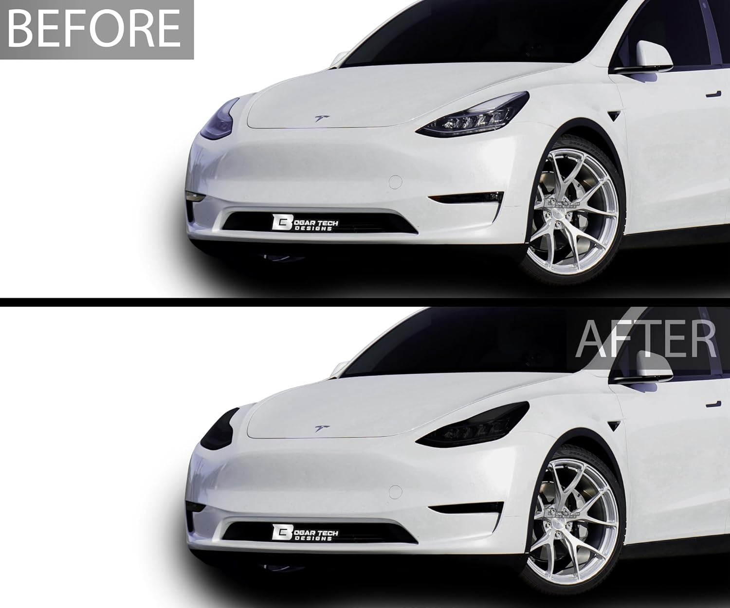BOGAR TECH DESIGNS Precut for Tesla Model Y 2020-2024 Headlight Taillight Tail Head Light Tint Kit, Dark Smoke image number 6
