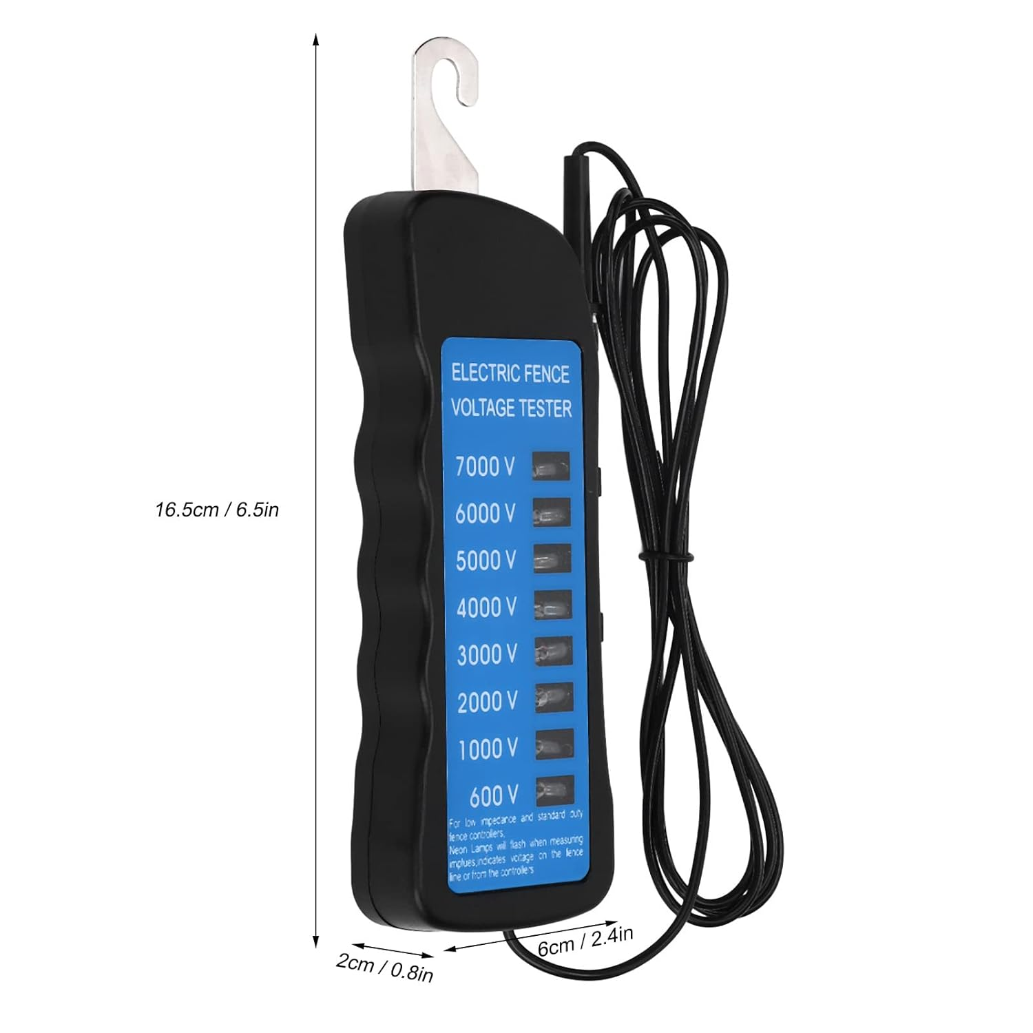 CHICIRIS Voltage Tester, Electric Fence Tester Durable Multi Light Voltage Detection Portable for Farm Supply Fencing for Livestock Enclosures image number 2