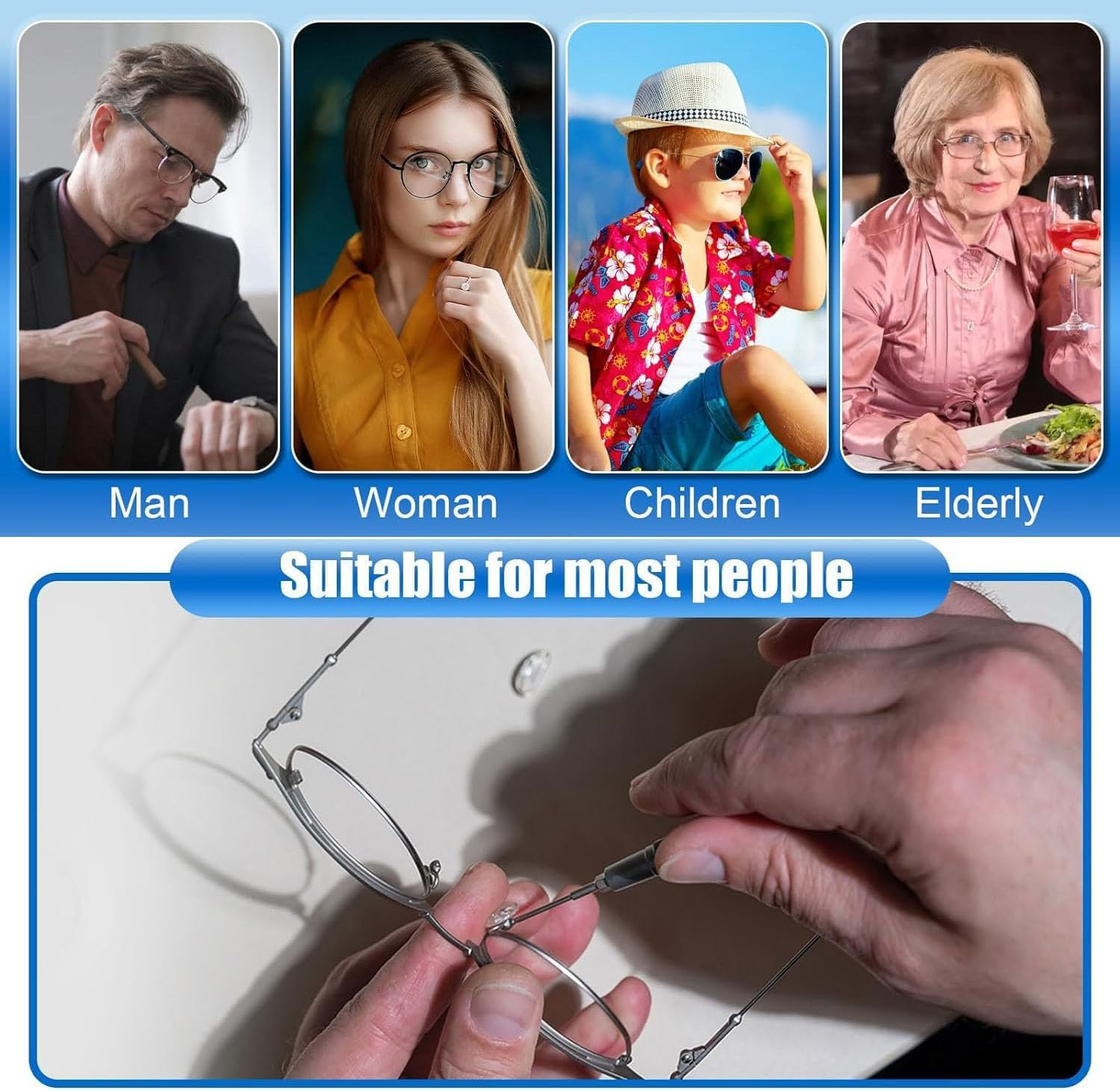 Glasses Nose Pads, Mijradge 12 Styles 60 Pairs Soft Silicone anti Slip Glasses Nose Pads, Glasses Repair Kit for Replace Nose Pads and Repair Glasses image number 5