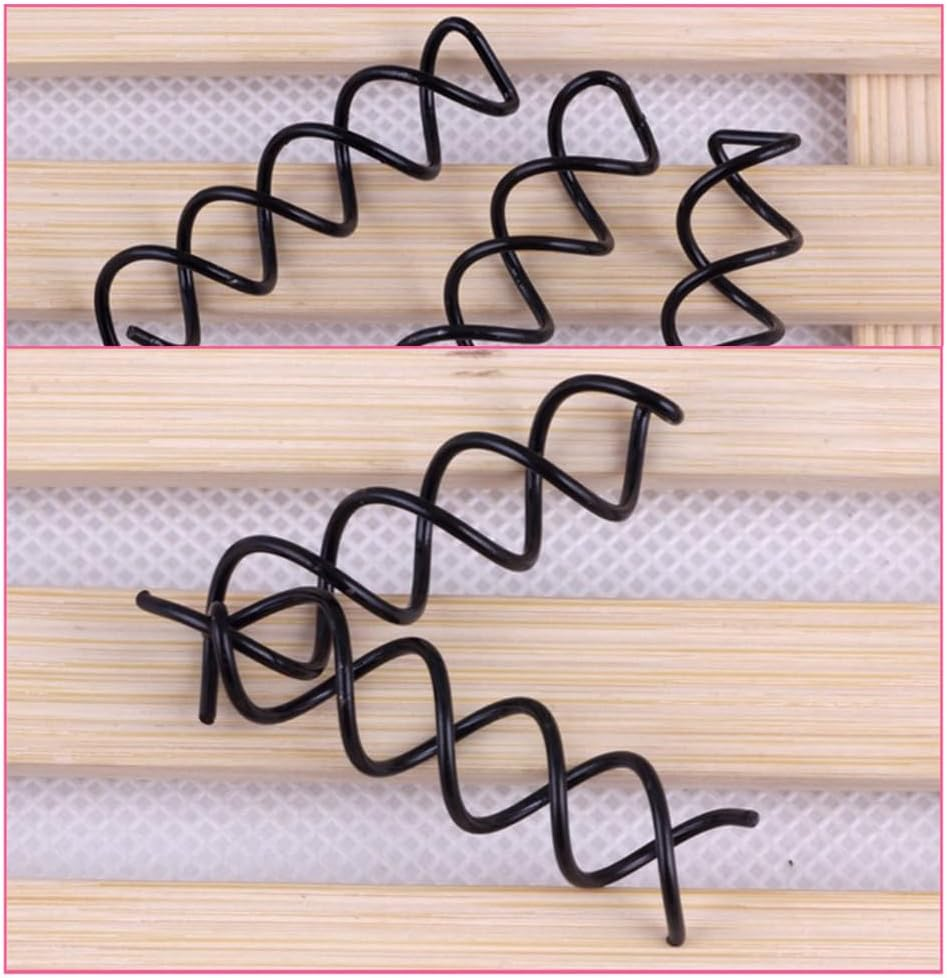 ANCLLO 20 Pcs Black Spiral Hair Pin Rotating Hair Pin Twist Hair Pin Bun Stick Pick DIY Hairstyles image number 6