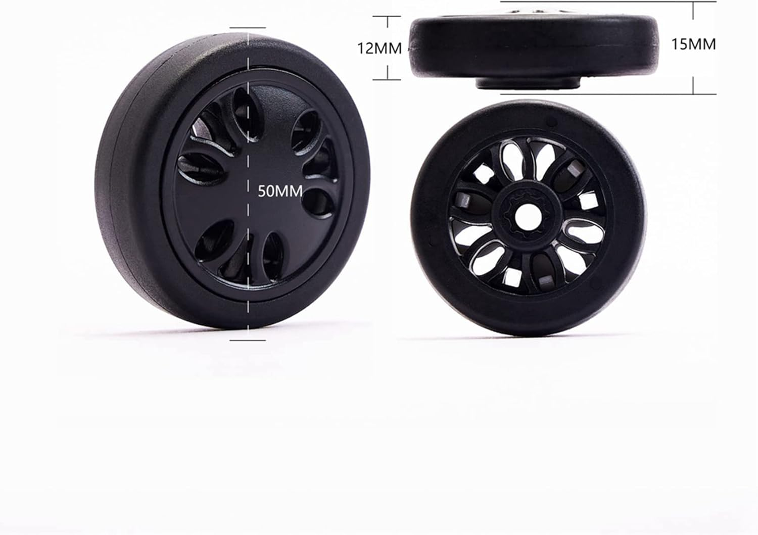 8X Luggage Accessories Wheels Aircraft Suitcase Pulley Rollers Mute Wheel Wear- Parts Repair 55X12Mm image number 6