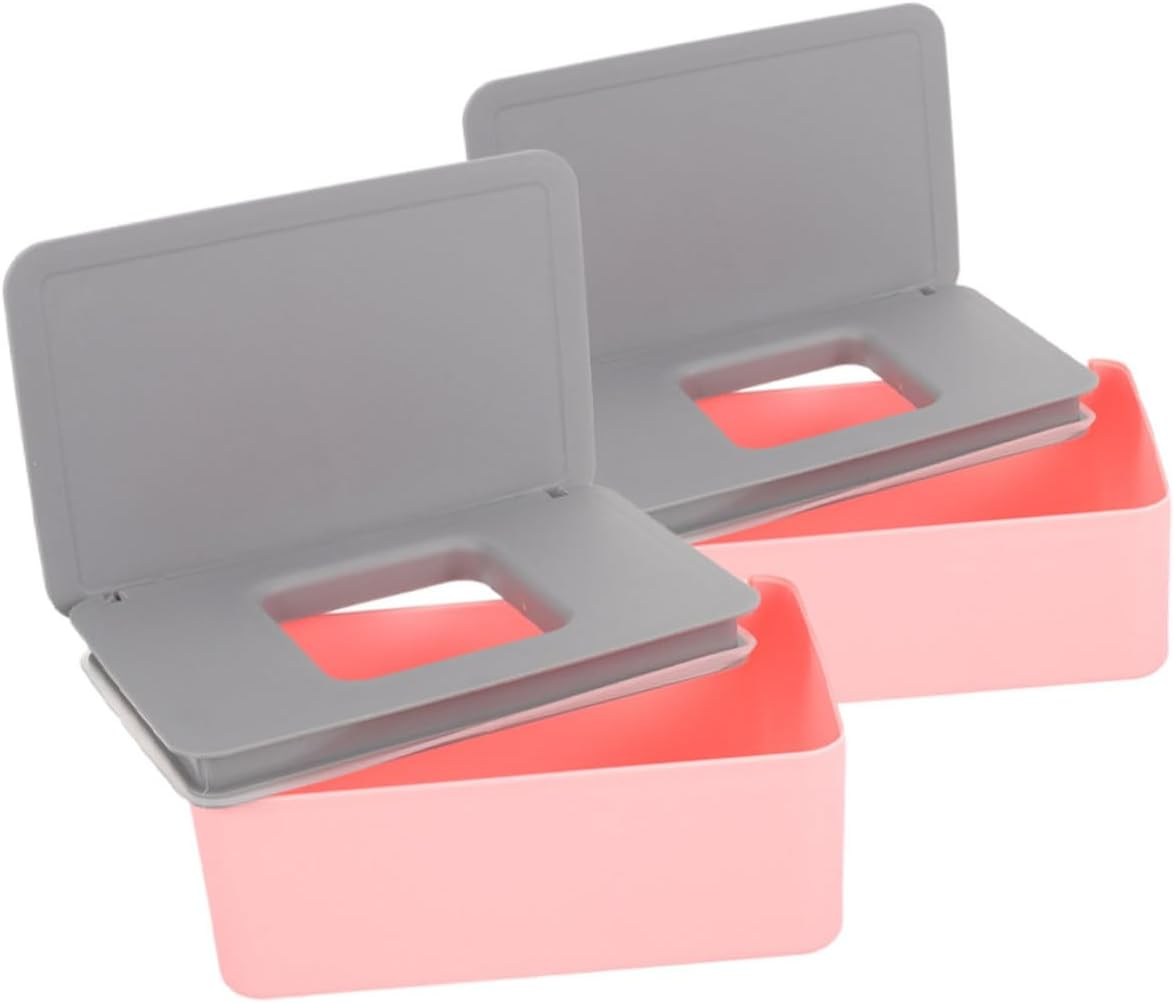 2Pcs Compact Wet Tissue Box Portable Wipes Container Seal Cover for Home Travel image number 1
