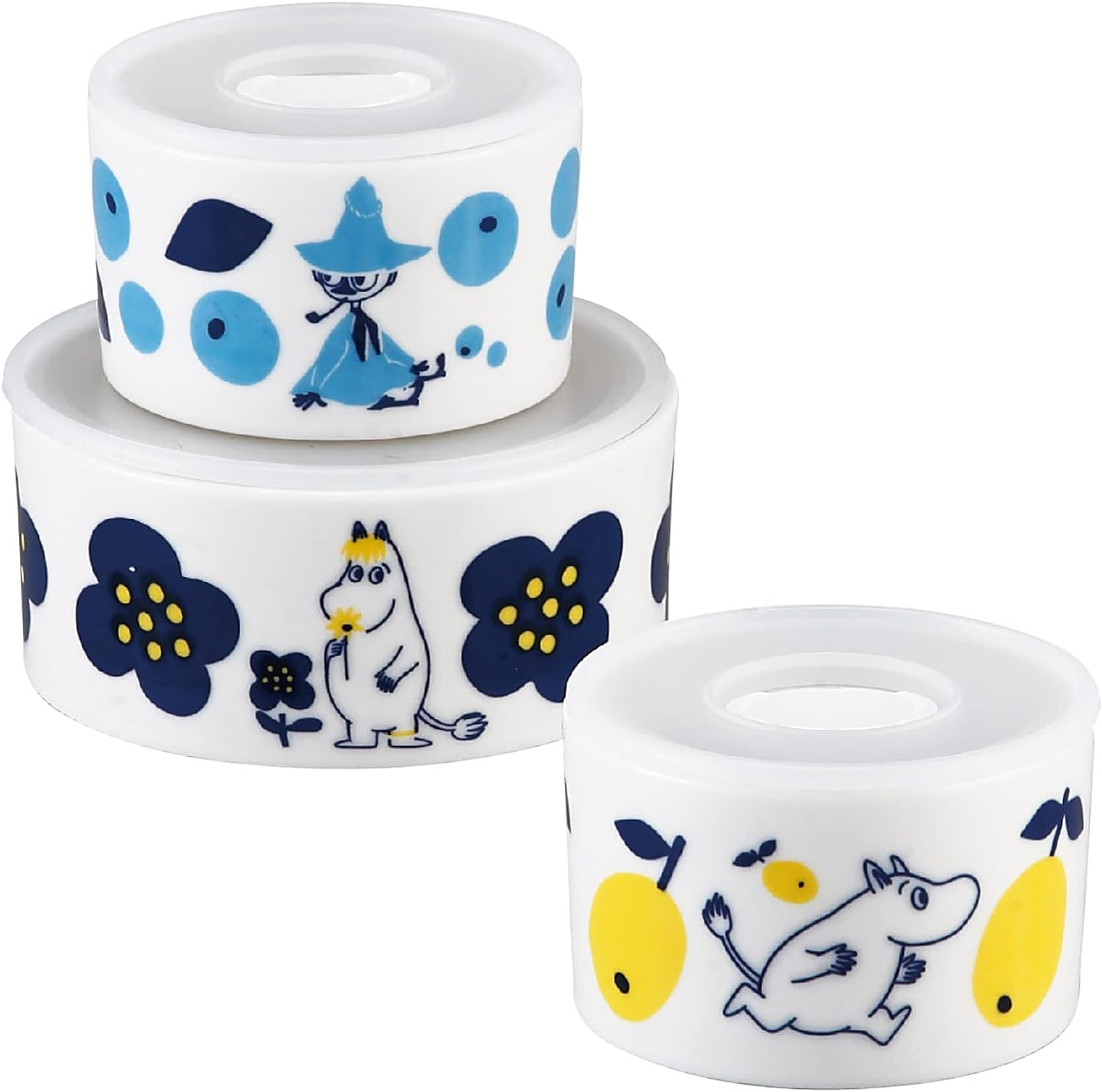 Yamaka Shoten Moomin Canister Storage Container, Microwave Pack, Small, Medium, 4-Piece Set, Microwave and Dishwasher Safe, Made in Japan image number 2