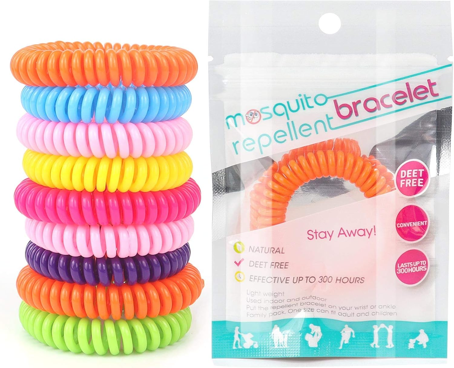 20 Pack Mosquito Bracelets, Deet-Free Waterproof Mosquito Bands, 20 Individually Packed Bands 1 image number 4