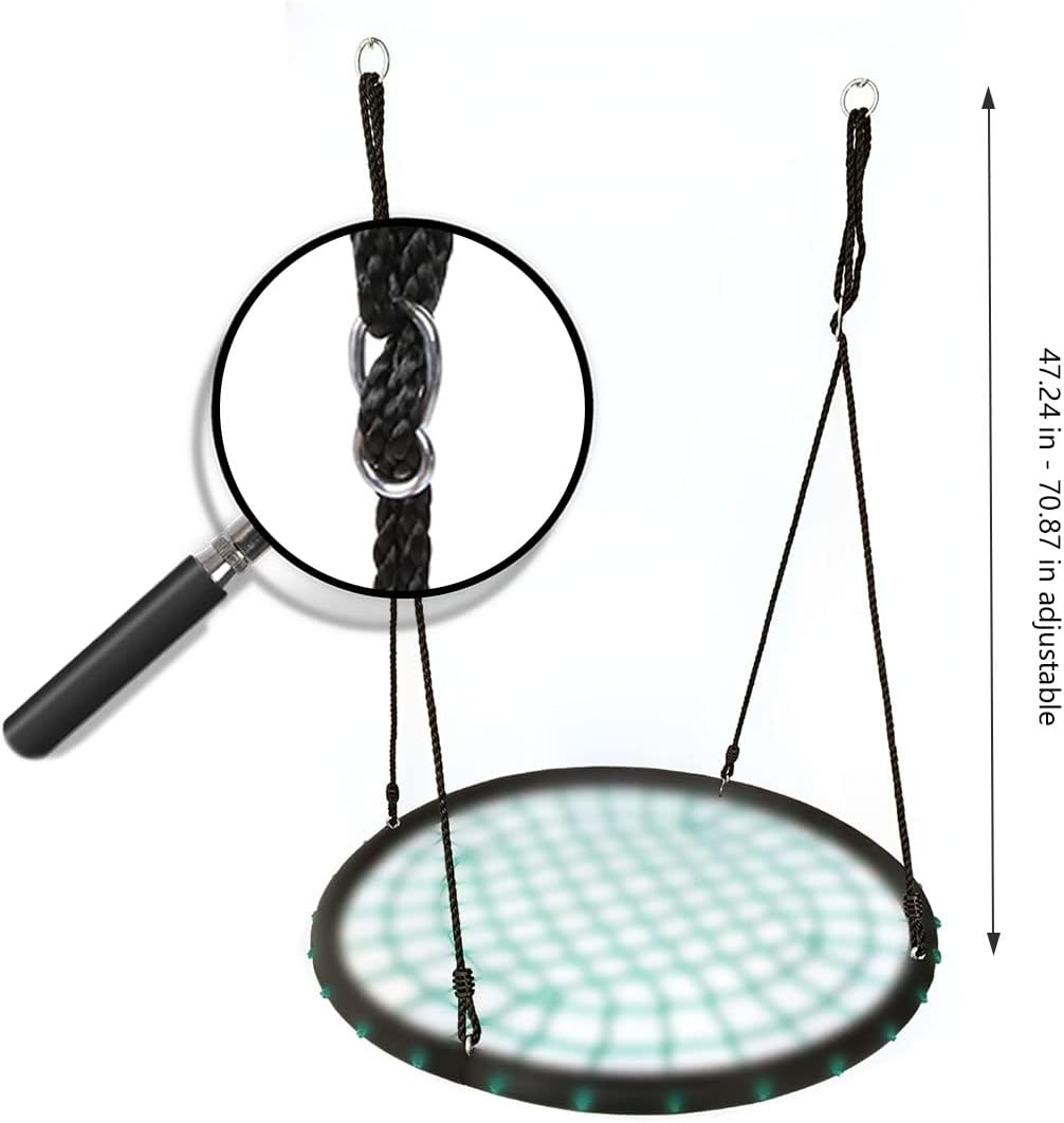 Kids Spider Web Tree Swing Net Swing Multi-Strand Ropes Support 660 Lbs 80 Inch Length Adjustable Platform Saucer Tree Hanging Swing Ropes for Replacement - Pack of 2 image number 6
