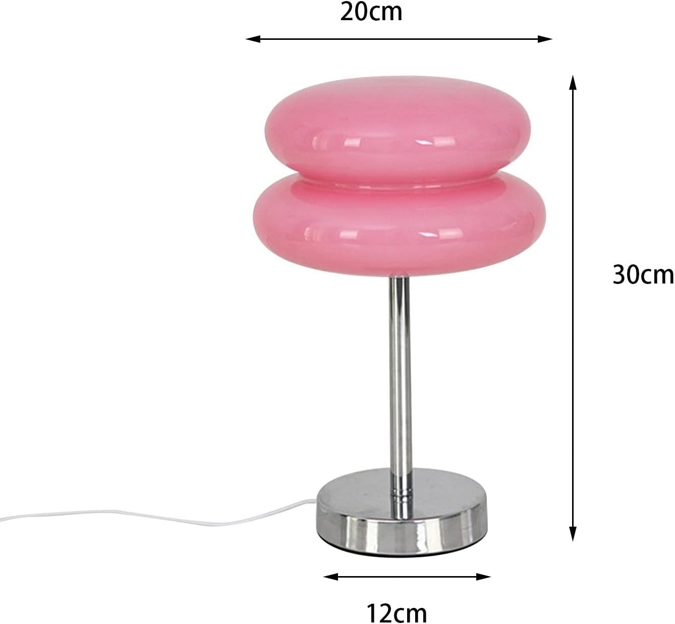 Fenteer Nordic Egg Pie Mushroom Table Lamp Modern Fashionable USB Table Lamp 3 Color Change Durable for Dresser Desk Lamp Bedside Living, Pink - White image number 2