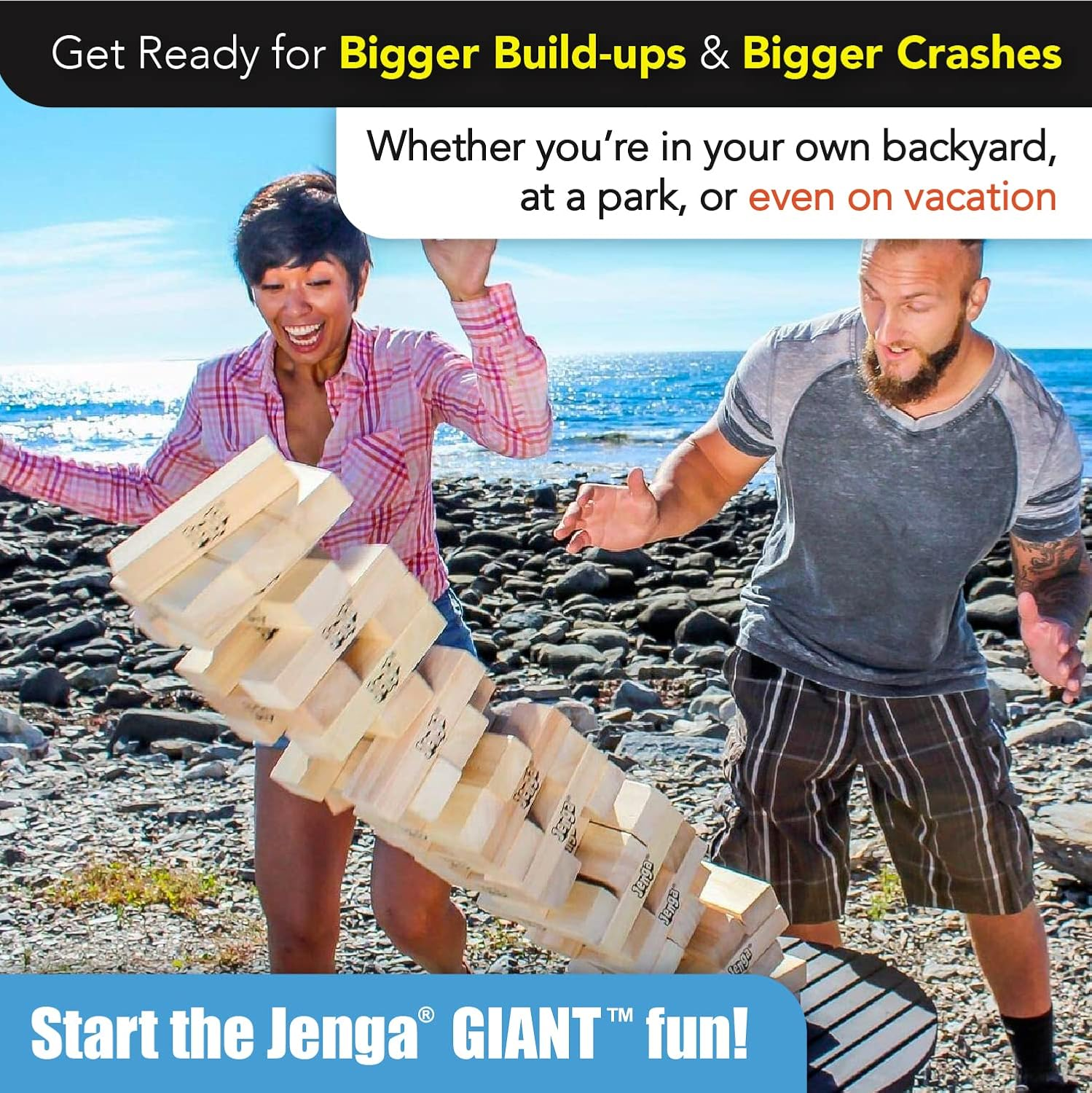 Jenga Giant - Stacks to over 5 Feet - Officially Licensed - JS7 image number 4