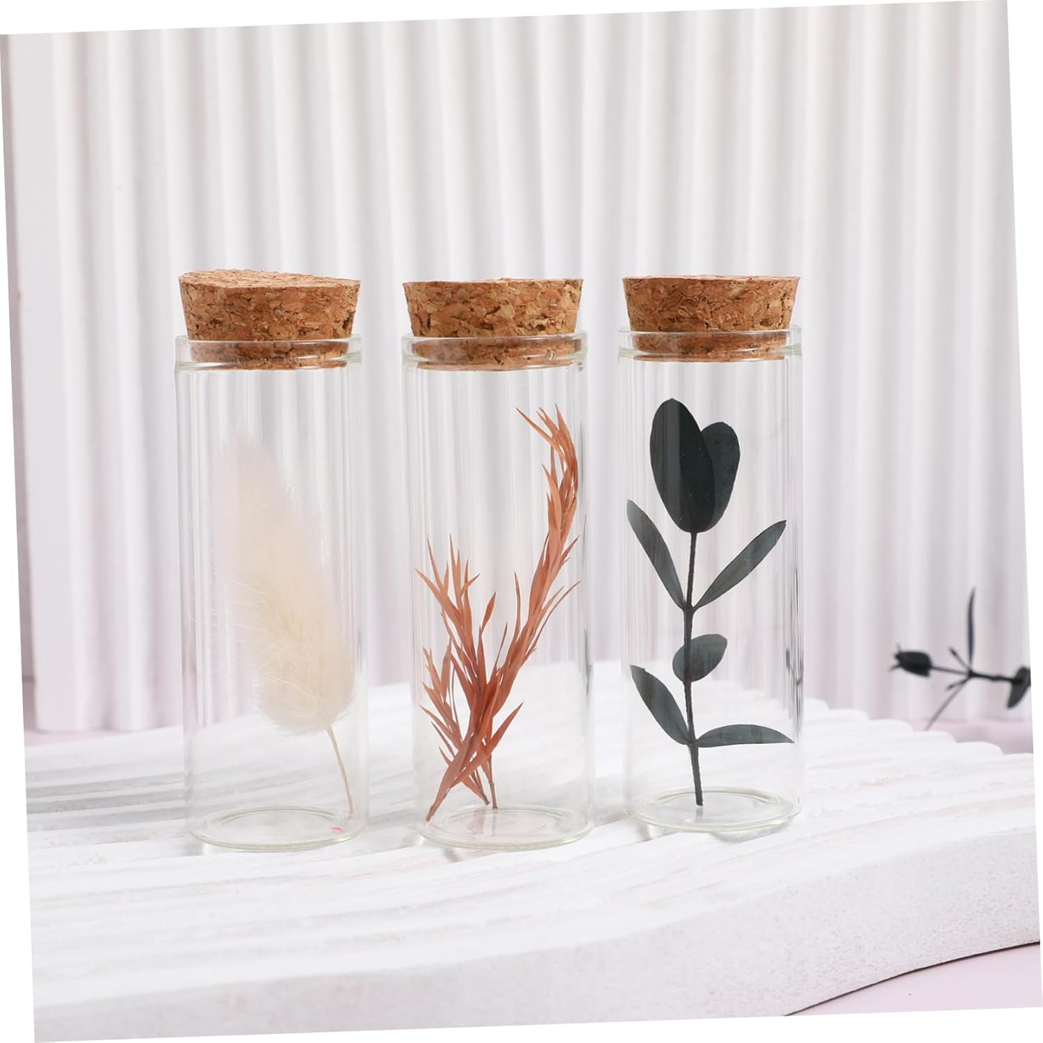Mobestech Glass Test Tubes Borosilicate 10Pcs 3X8Cm Corked Bottles Reusable Containers for Dried Flower Storage and Artwork image number 4