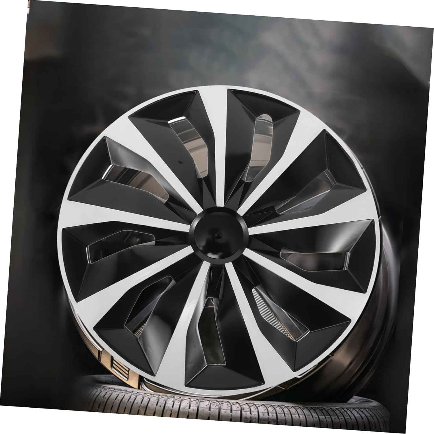 INOOMP Decorative 15-Inch Universal Wheel Cover Hubcap Rim Hubcaps Replacement White Car Wheel Hub Frame Cover for Vehicle Rims Automotive Accessories image number 3