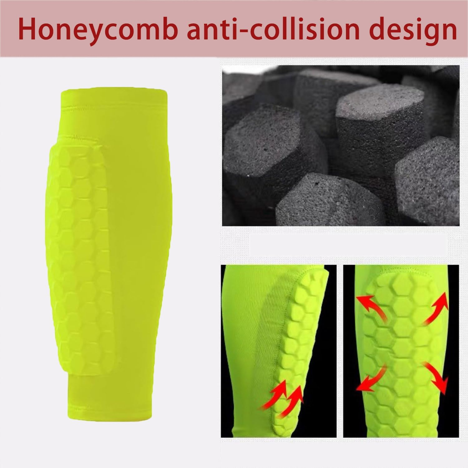 Roczential Shin Guards for Soccer, Lightweight Shin Pads for Kids Youth & Adult - Football Shin Defender Protective Gear, Comfortable Breathable Leg Guards. (1, Fluorescent Green, Medium)