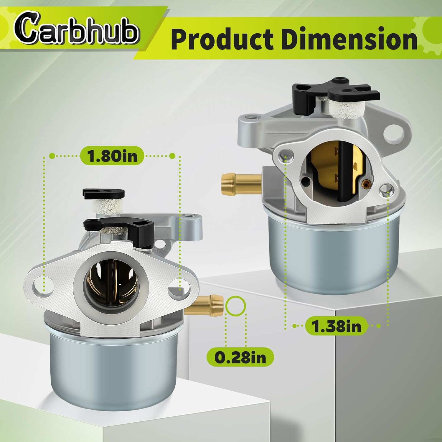 Carbhub 675 190Cc Carburetor Kit for Briggs & Stratton Gold 6.25HP 6.75HP MRS Push Mower 675 190Cc with Fuel Filter with Spring with Spark Plug image number 3