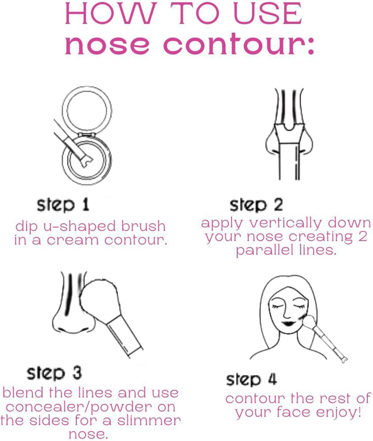 WALULAN 2-In-1 Nose Contour Makeup Brush U-Shaped Makeup Brush Nose Contour Sculpting Stickfor Nose, Face image number 1