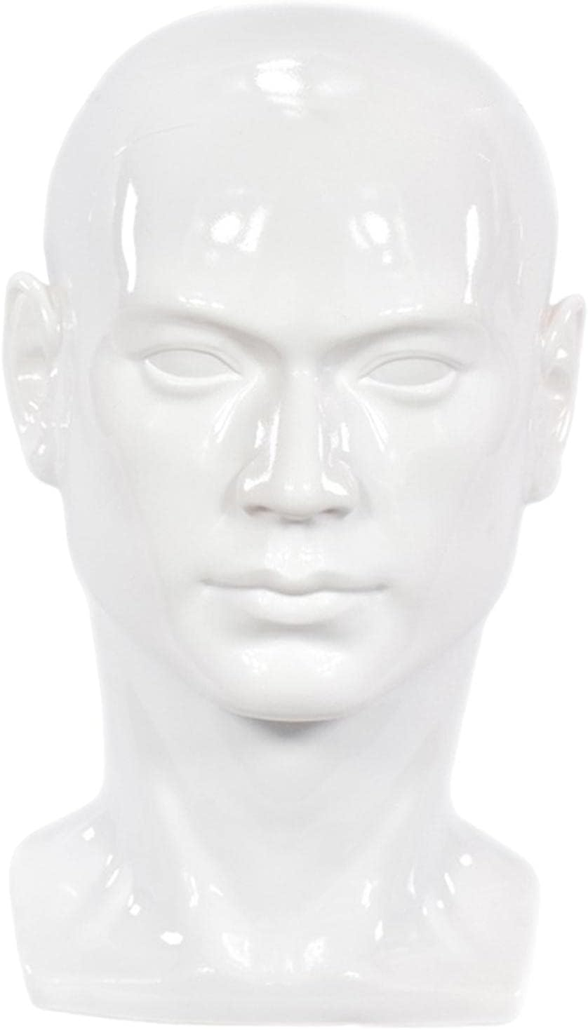 Koolsoo PVC Male Man Display Head, Circumference 57Cm Cosmetology Premium, Smooth and Clean, 13 Inches, Matte Black