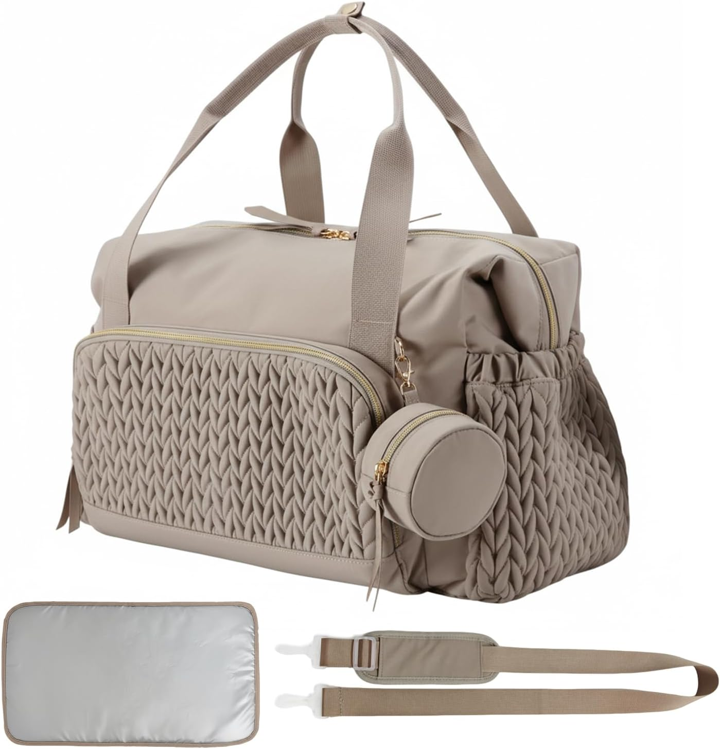 Spacious Baby Diaper Carryall with Large Storage for Travel and Maternity Use, Equipped with Soother Case and Eco-Friendly Material image number 5