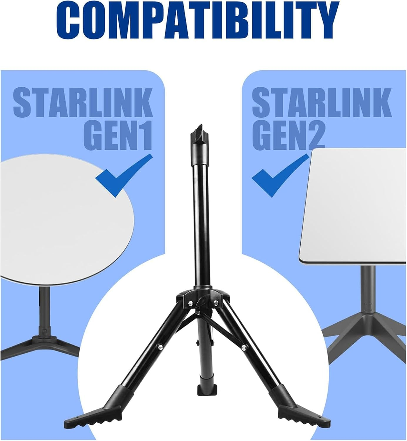Tripod for V2 V1 Stainless Steel Folding Mounting Stand for Roof Camping RV Travel Yacht image number 1