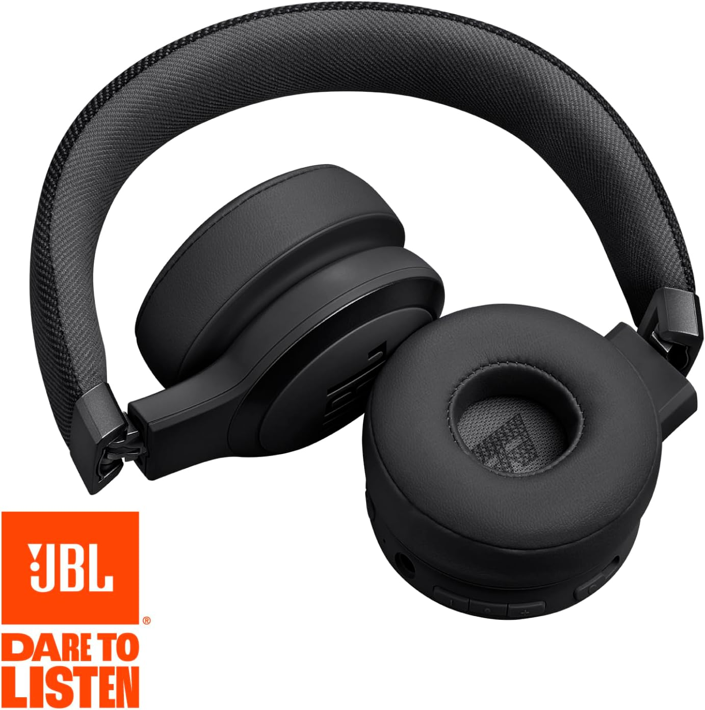 JBL Live 670NC - Wireless On-Ear Headphones with Adaptive Noise Cancelling with Smart Ambient, up to 70H Battery Life with Speed Charge, Lightweight, Comfortable and Foldable Design (Black) - Blue image number 3