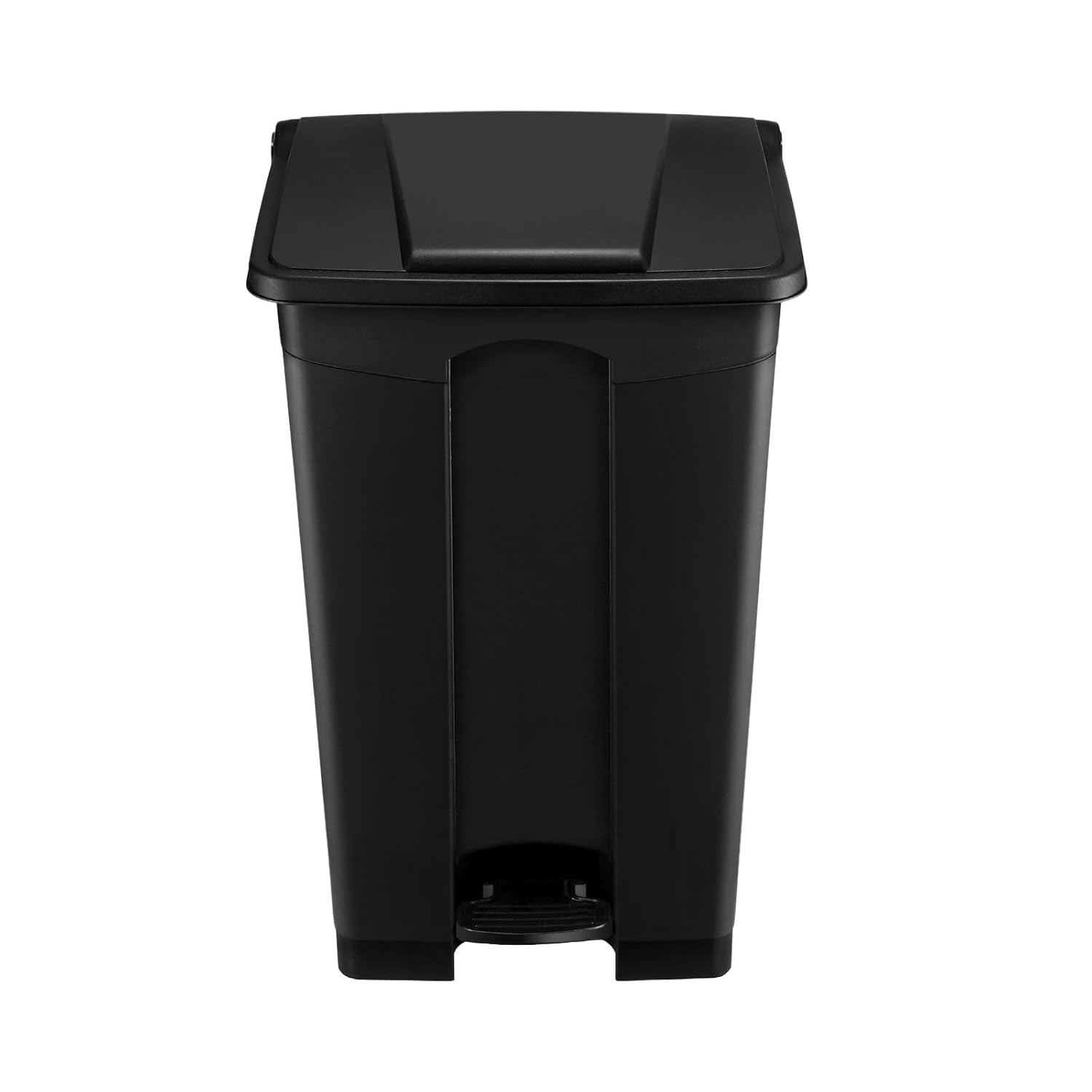 87L Plastic Rubbish Bin Foot Pedal Kitchen Trash Bin with Lid Mall Commercial Waste Bin Indoor Outdoor Large Dustbins Black 50X40X83Cm image number 4
