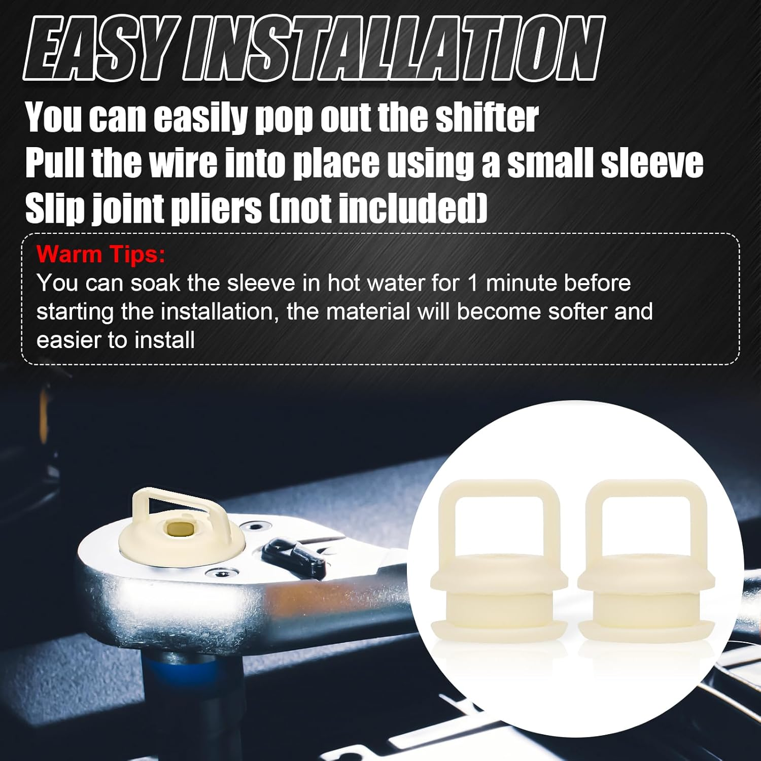 4Pcs Shift Cable Bushing, Shift Linkage Bushing & 2 Shift Cable Clips, Transmission Shift Cable Bushing Repair Kit, Shifter Cable Bushing Accessories Compatible with Chevrolet Silverado Models image number 1