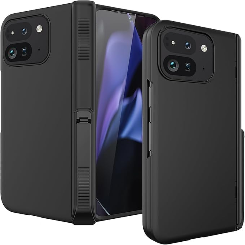 ELEPIK for Google Pixel 9 Pro Fold Case with Kickstand [Built-In Screen Protector] [Hinge Protector] [Military Drop Protection] [Non-Slip] Pixel Phone Case with Wireless Charging, Black. image number 6