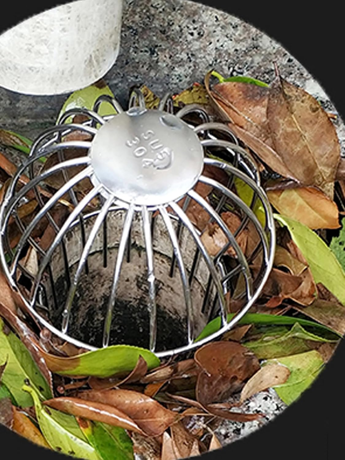 304 Stainless Steel Drain Outdoor Roof Anti-Blocking Line Cap round Floor Net Cover Drainage Floor Line Leak Gutter Cleaning Tool (2 Inch) image number 2