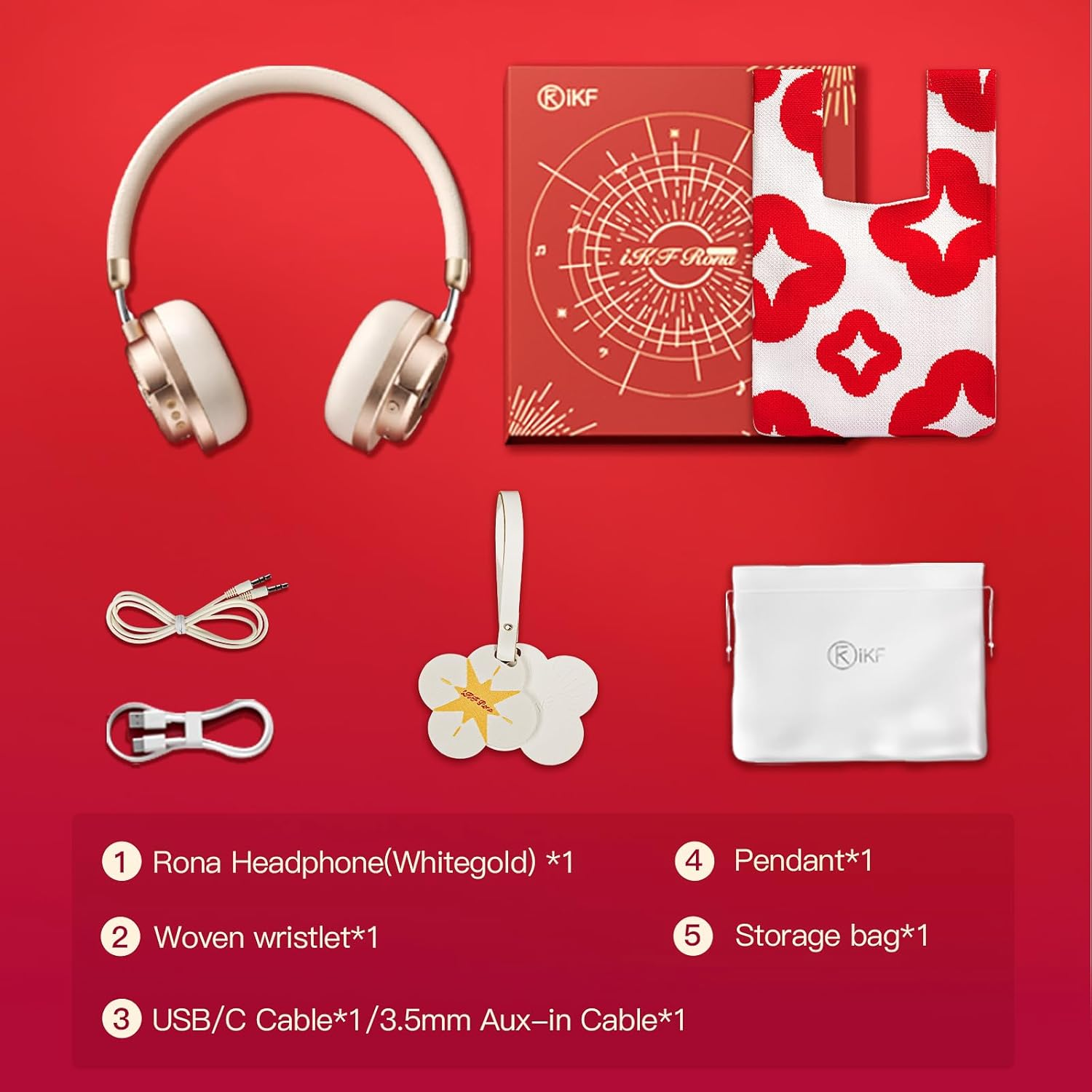 Ikf Rona Retro Classic Active Noise Cancelling Wireless Headphones, Bluetooth on Ear Headset with Mic,75H Playback, Metal Vintage Design,3D Movie Sound,Wired,For Small Heads & Teens (Starlight) - Green image number 3