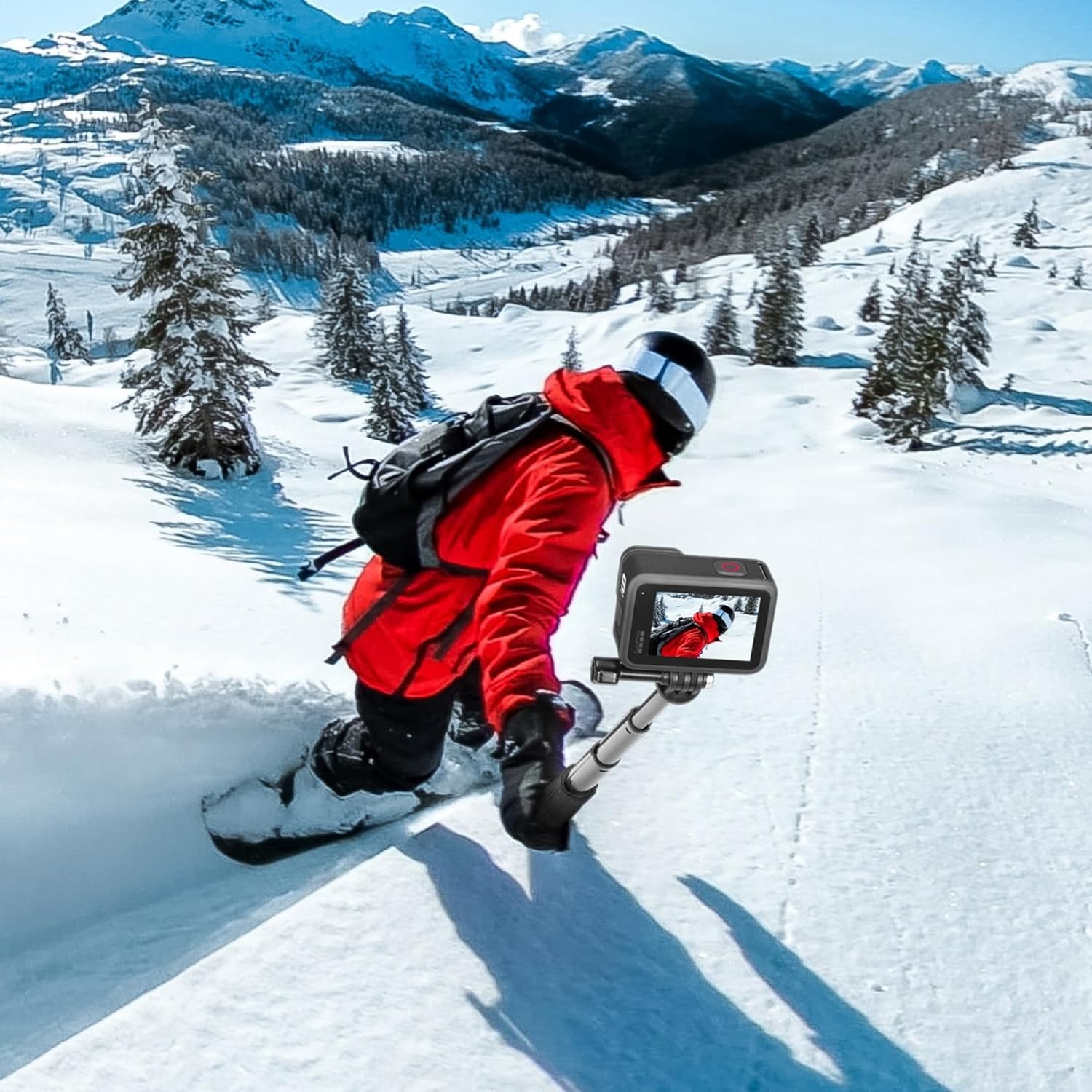 19&rdquo; Waterproof Selfie Stick for Gopro, Portable Extension Monopod Pole for Gopro Hero 13/12/11/10/9/8/7/Max, DJI Osmo Action 5 Pro/4, Insta360 Ace Pro, Akaso Action Camera image number 5