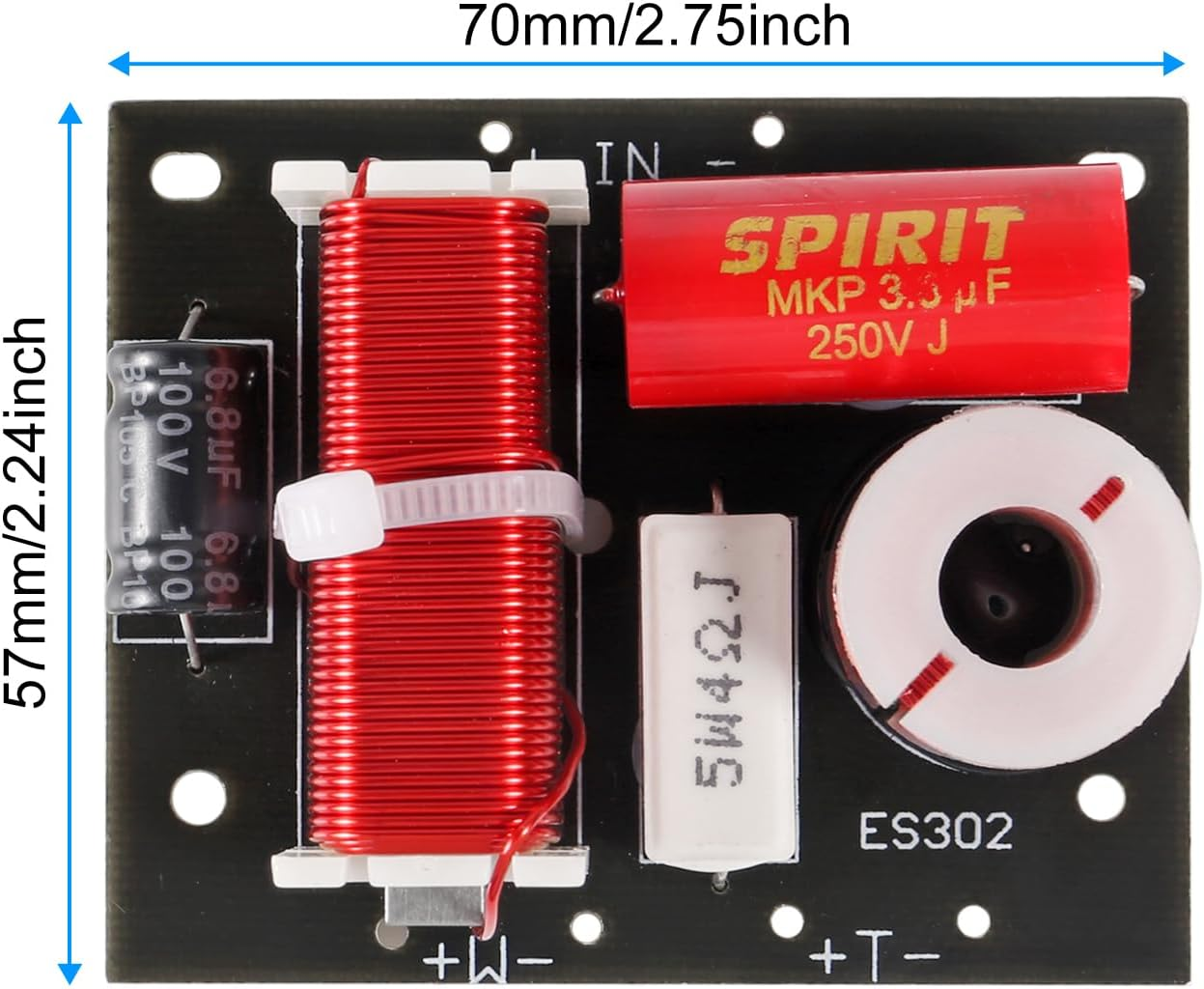 JUZITAO 400W Speaker Frequency Divider 2 Way Treble/Bass 2 Unit Hi-Fi Audio Speaker Crossover Filter Frequency Distributor DIY Module (2Pcs) image number 3