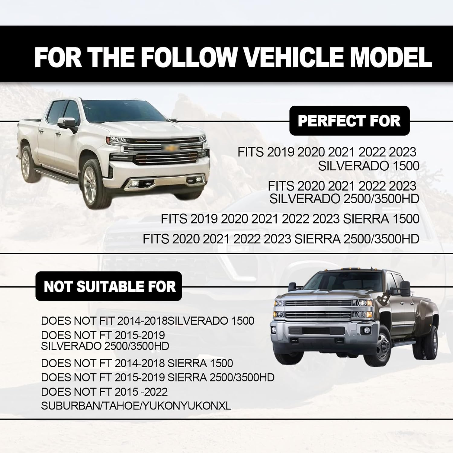 Stymart 2Pcs Bed Rail Stake Pocket Covers Compatible with GMC Sierra 1500/Chevy Silverado 1500 2019-2023 2024 & Silverado/Sierra 2500/3500HD 2020-2024 Upgraded Rear Truck Stake Hole Caps Plugs image number 4