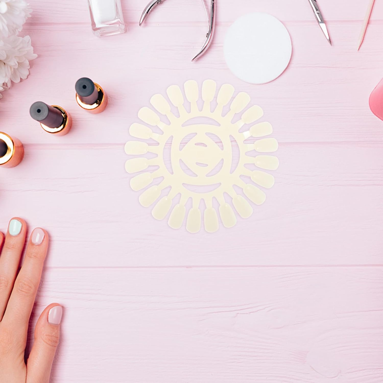 DECHOUS 20Pcs Nail Art Palette: 24-Grid Manicure Mixing Plate - Non-Slip Nail Dish for Gel Polish & Acrylics - Salon Color Display Board for Technicians