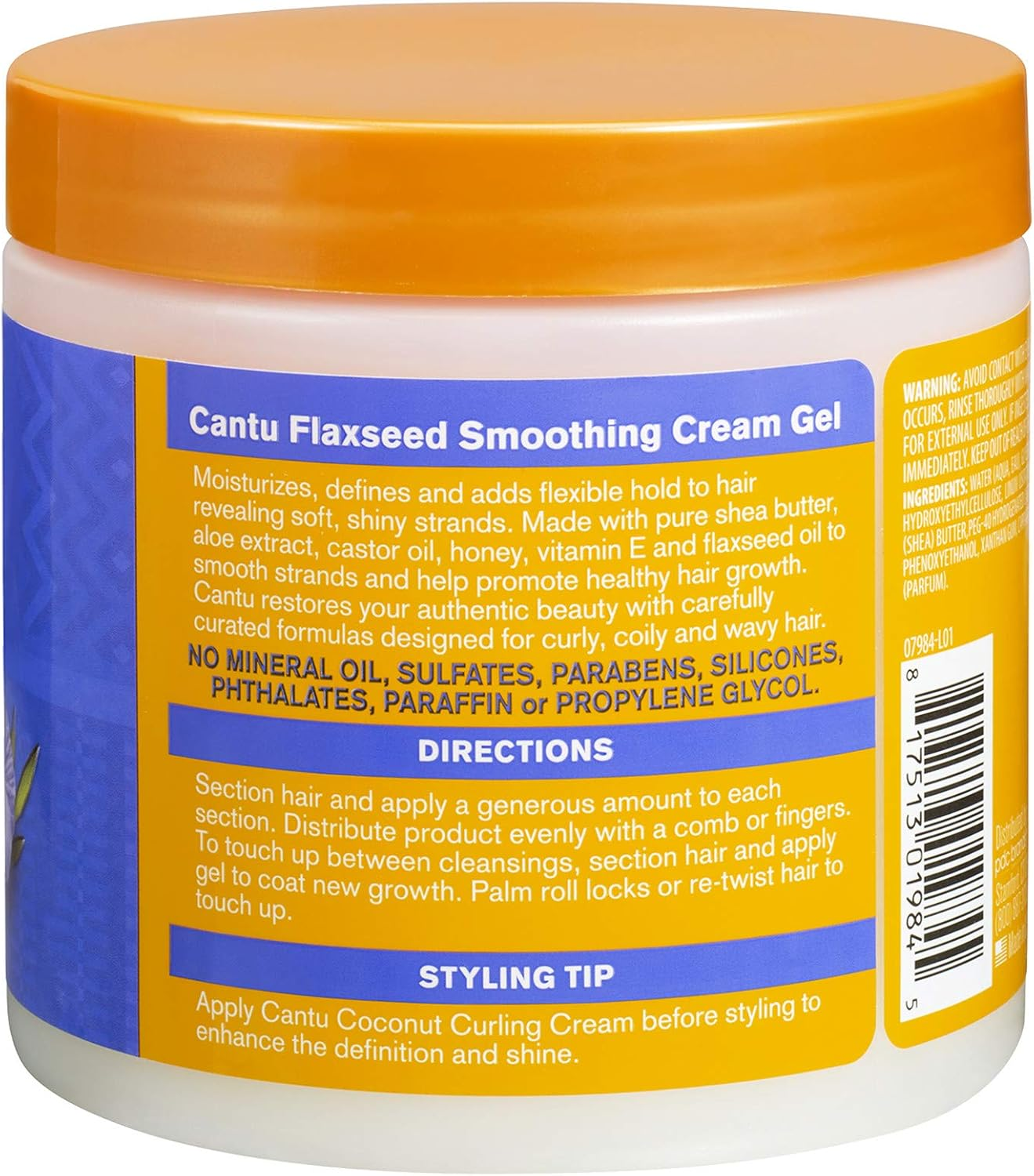 Cantu Flaxseed Smoothing Cream Gel 16Oz