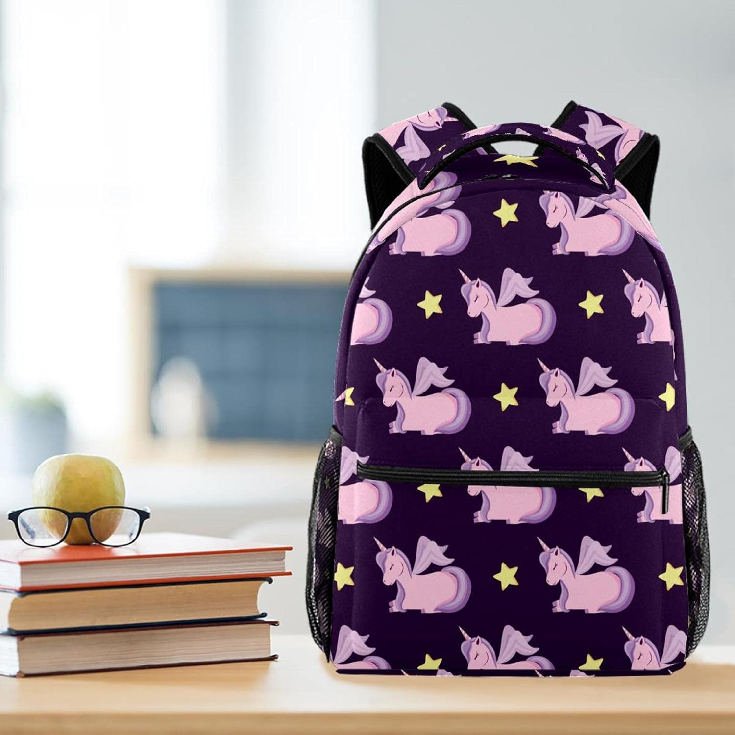 Cute Unicorns of Fairy Tale Pattern Backpack Students Shoulder Bags Travel Bag College School Tote Backpacks image number 2