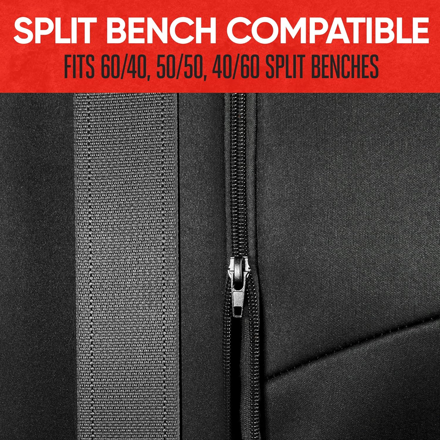 Motor Trend Spillguard Neoprene Rear Seat Protector - Waterproof Bench Cover for Cars with Gray Stitching, Padding for Kids & Dogs image number 1