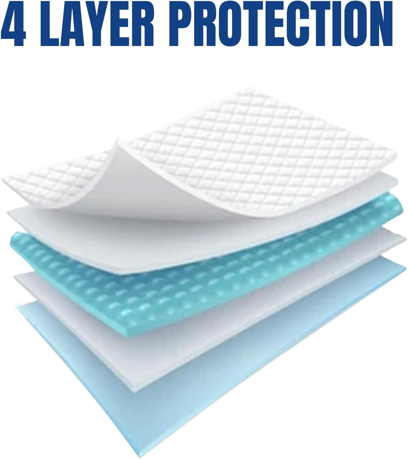 Set of 4 Waterproof Pillow Protector, JOMWEN Quilted Zipped, Ultra-Soft & Machine Washable Pillow Protectors, Breathable Hypoallergenic and Noiseless, Comfortable, White (4, 50Cm X 75Cm) image number 1