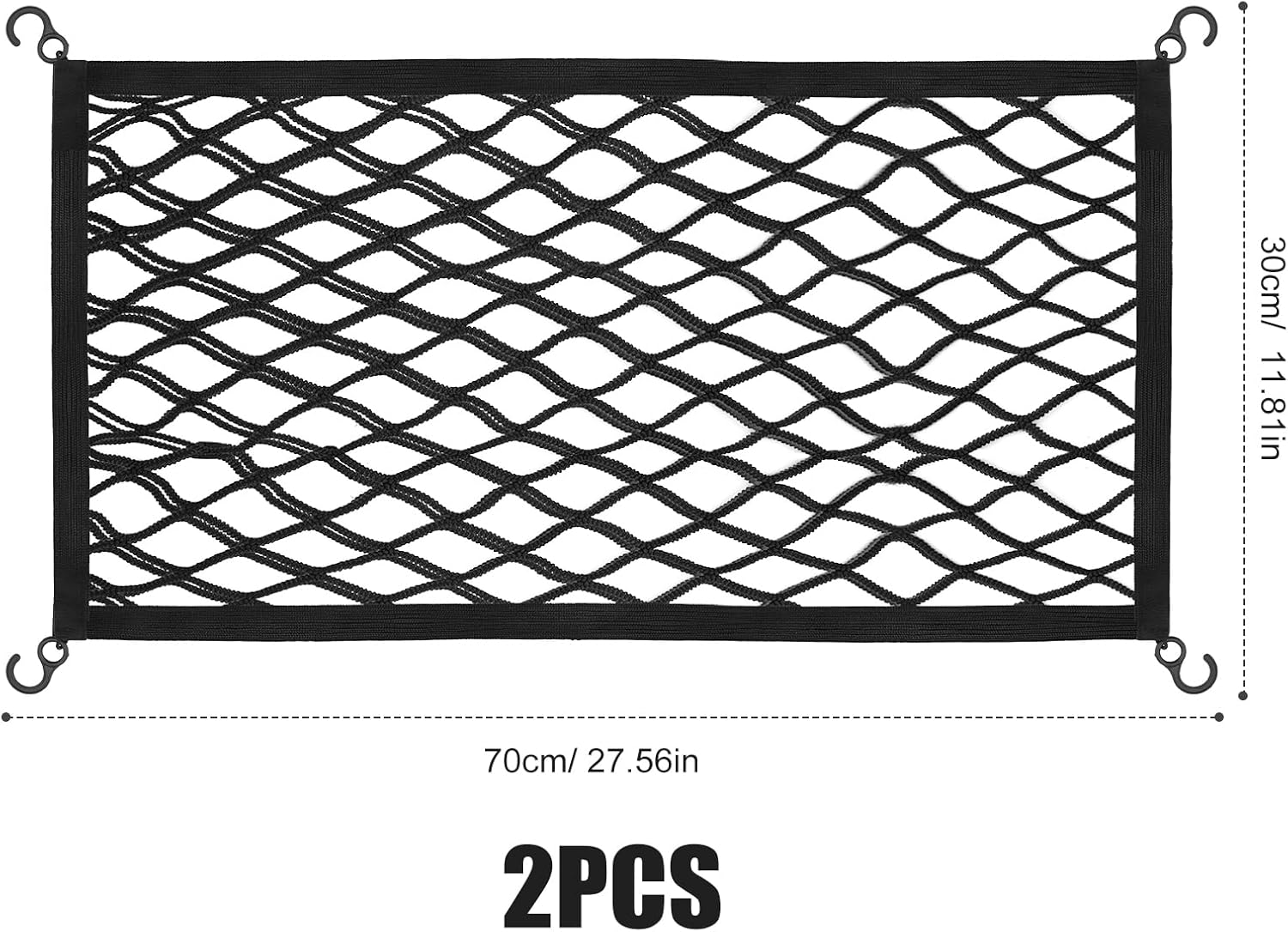 2Pcs Stroller Wagon Cargo Nets, Elastic Side Sling Stroller Mesh Organizer Bag with Hooks, Extra Storage Space for Baby Wagon, Accessories Compatible with Wonderfold All W-Series Models image number 6