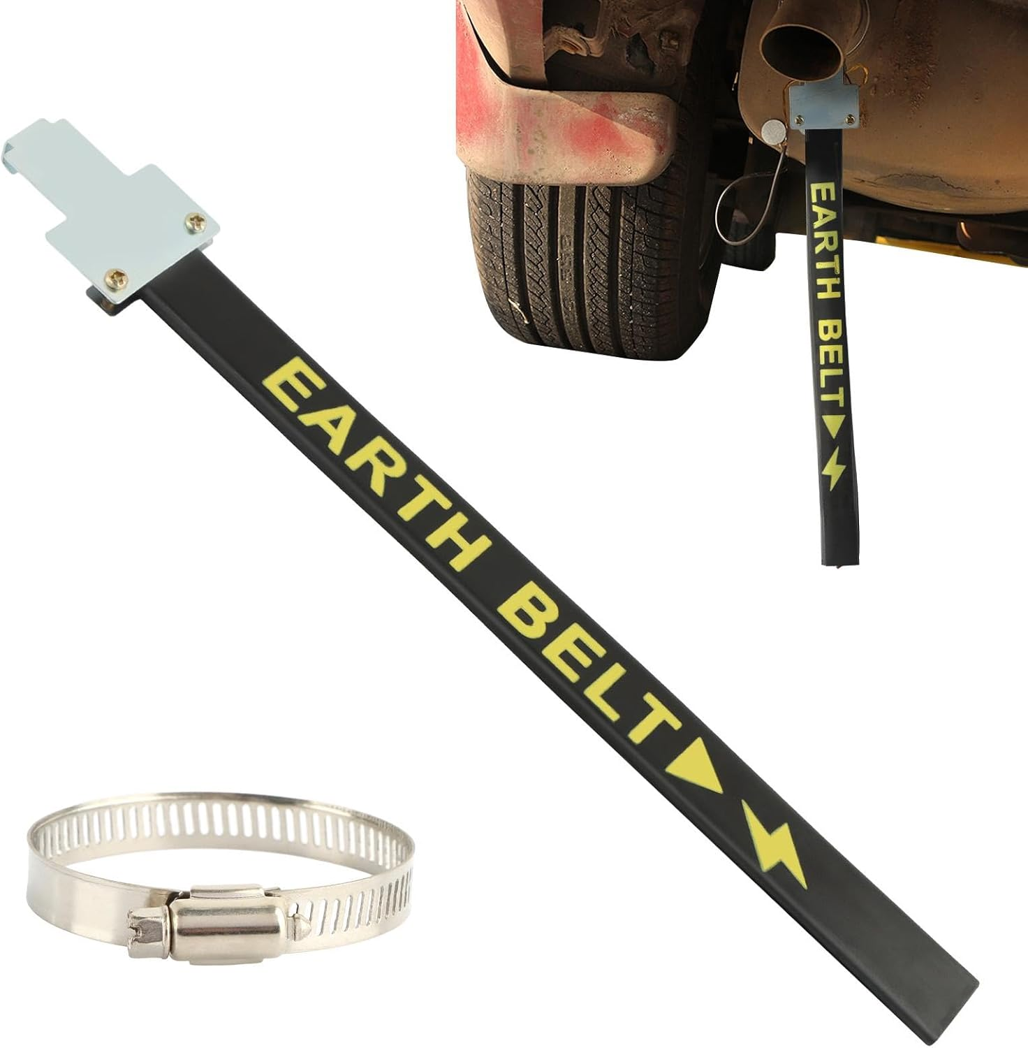 Car anti Static Strip Earth Belt Ground Wire Strap W Adjustable Ring for Car Vehicle Truck SUV RV Safe Driving, Vehicle Automobile Static Electricity with Single Copper Wire (Color:33-41Cm) image number 3