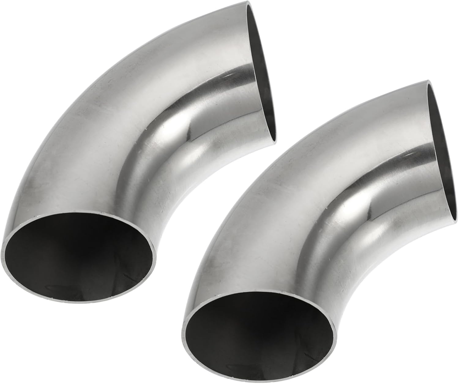 Partuto 2Pcs OD 2.25 Inch 90 Degree 1.5Mm Thickness Mandrel Bend Elbow SS304 Stainless Steel Bend Tube Exhaust Elbow Pipe for Car Modified Exhaust System image number 6