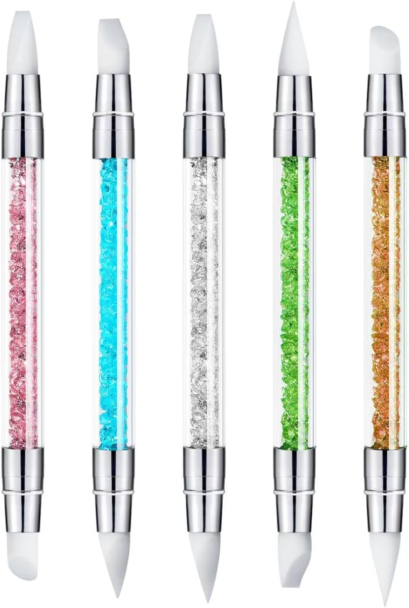 ZEOHBETY Nail Art Brushes, 5Pcs Nail Art Liner Brushes, Dotting Pen Tools, Nail Art Design Brush Set for Long Lines, Thin Details, Fine Drawing, Sizes 5/8/12/15/20Mm