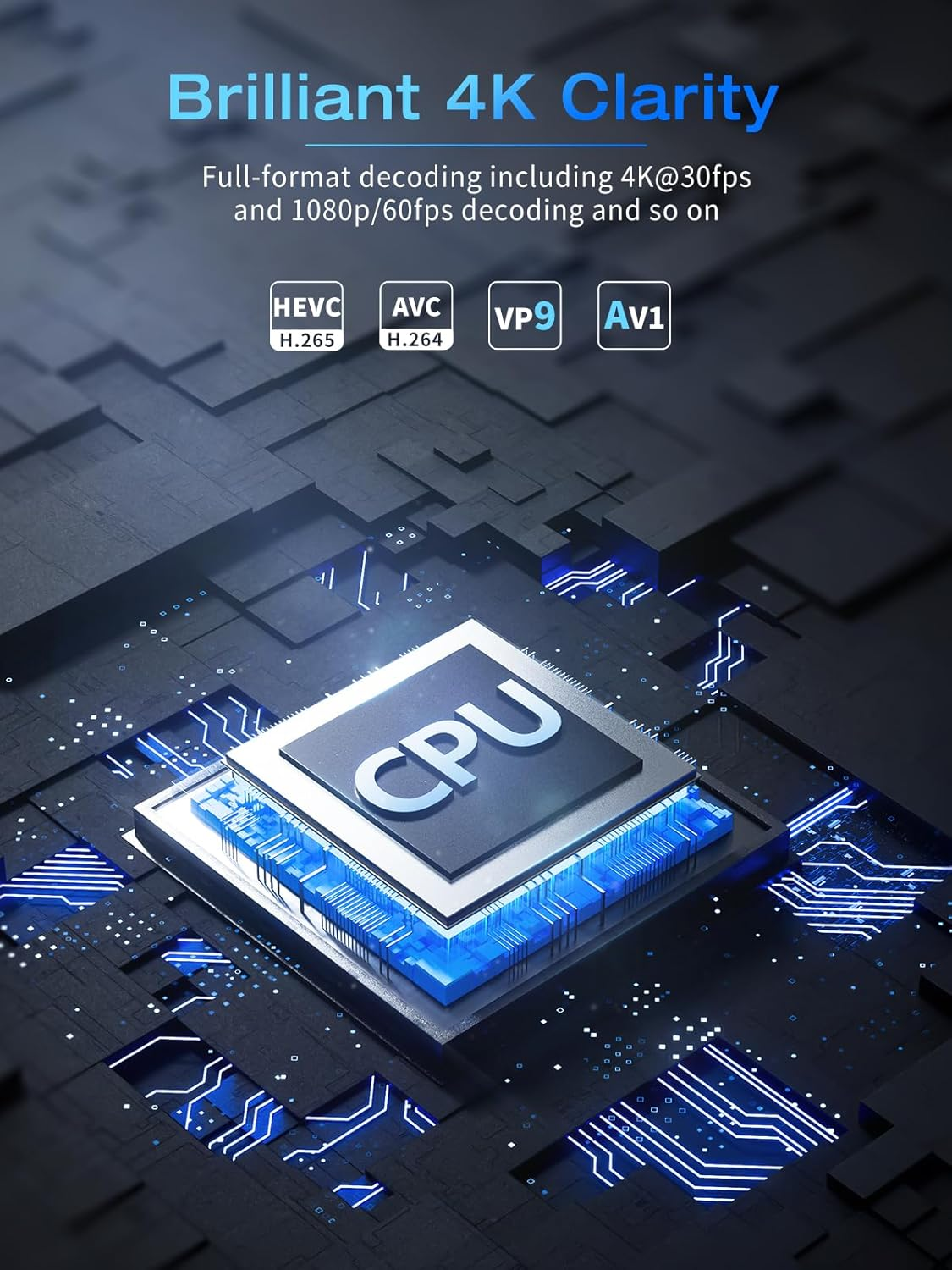 CLOKOWE Portable 4K Mini Projector with Wifi and Bluetooth - 【Built-In Apps & Auto Keystone】Full HD 1080P Supported, 180&deg; Rotation Outdoor Movie Projector, Compatible with TV Stick/Smartphone/Hdmi/Usb image number 3