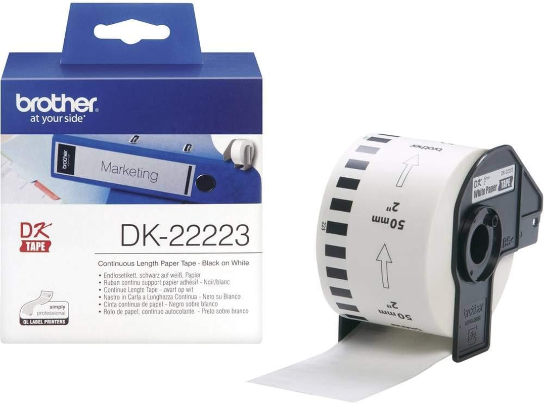 Brother Genuine DK-22223, White Continuous Paper Roll, 50Mm X 30.48M