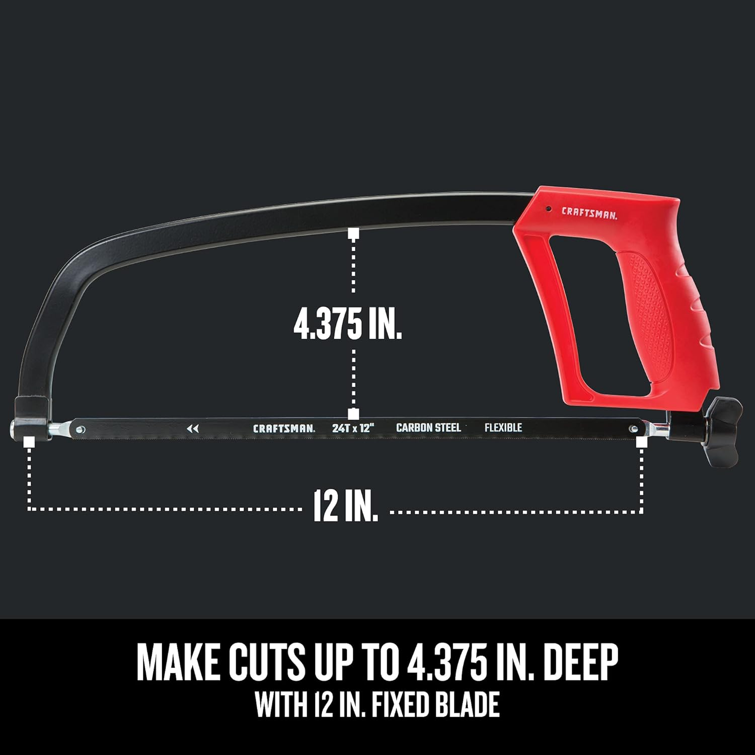 CRAFTSMAN Hand Saw, 12-Inch Hacksaw (CMHT20138) image number 2