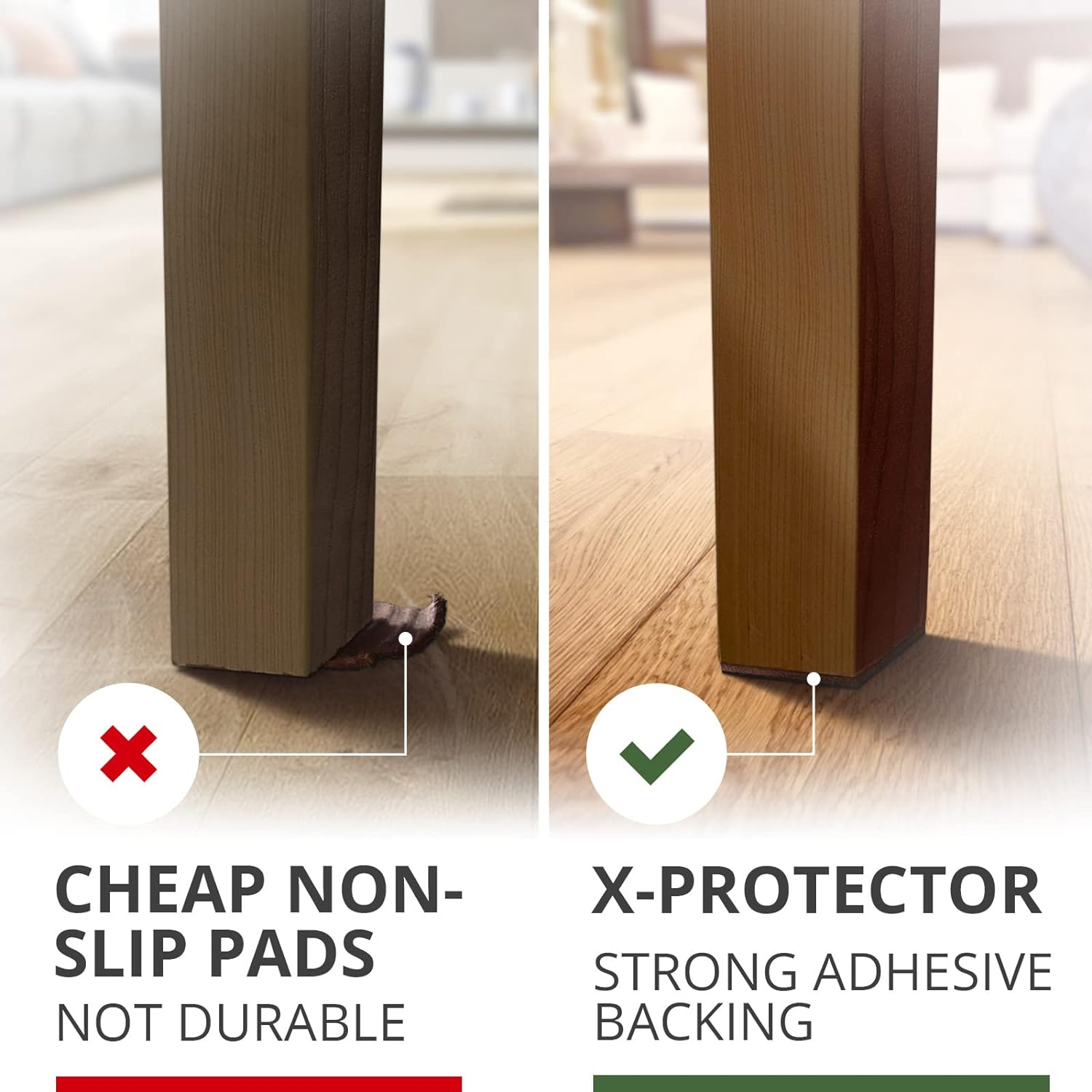X-Protector Non Slip Furniture Pads &ndash; 12 Premium Furniture Grippers 3"! Best Selfadhesive Rubber Feet Furniture Feet &ndash; Ideal Non Skid Furniture Pad Floor Protectors &ndash; Keep Furniture in Place! image number 1