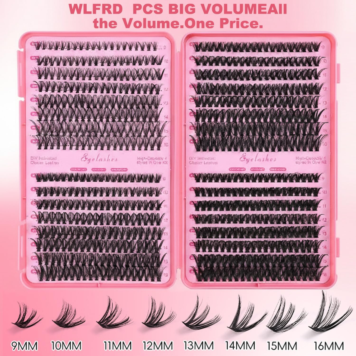 Cluster Lashes, Lash Clusters Kit & Natural Curl Eyelash, 20D/30D/40D/50D Soft Eyelash Faux Eyelashes for DIY & Salon Use, 320Pcs image number 6