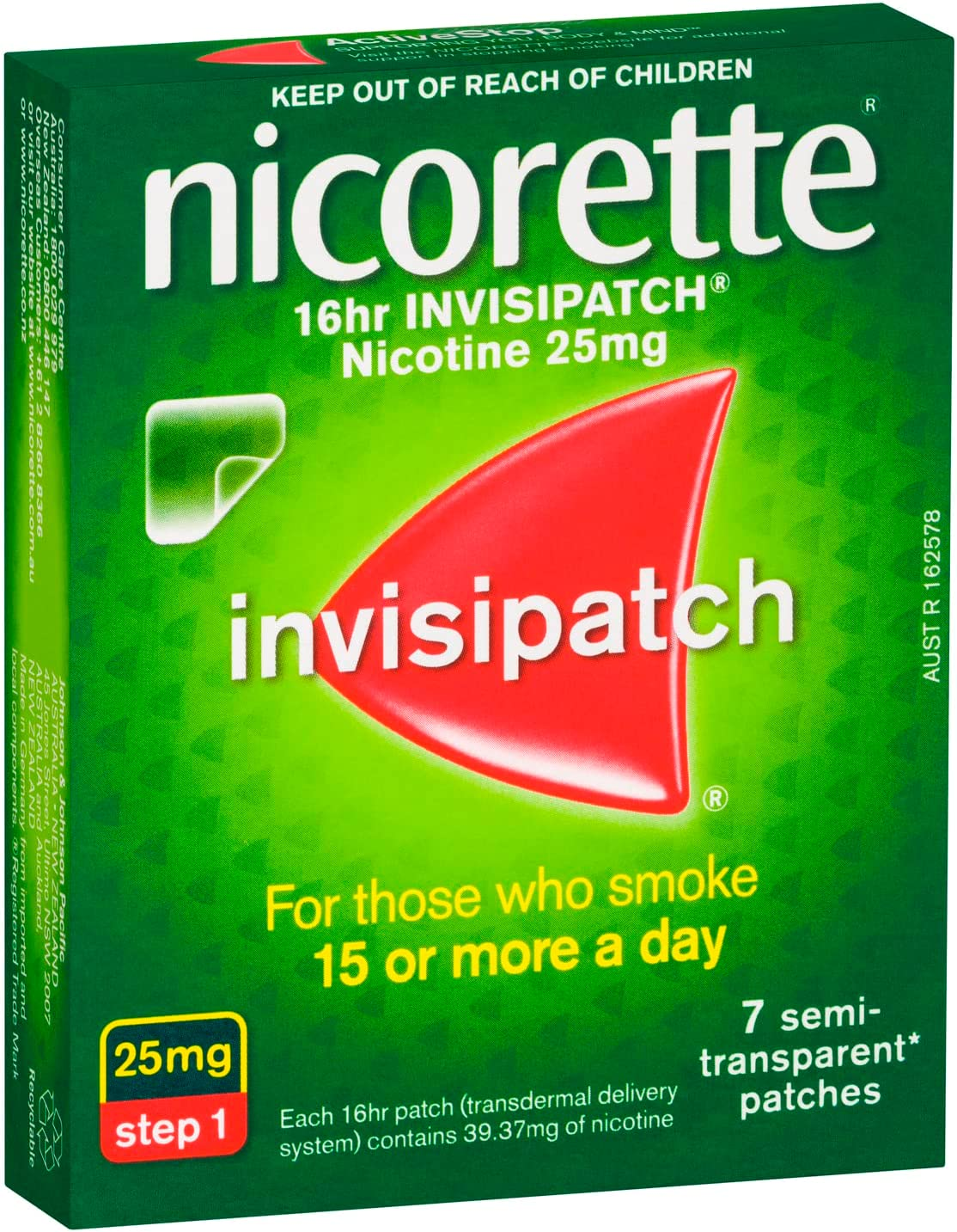 Nicorette Quit Smoking Nicotine 16 Hour Invisipatch Step 1 25Mg 7 Pack image number 4