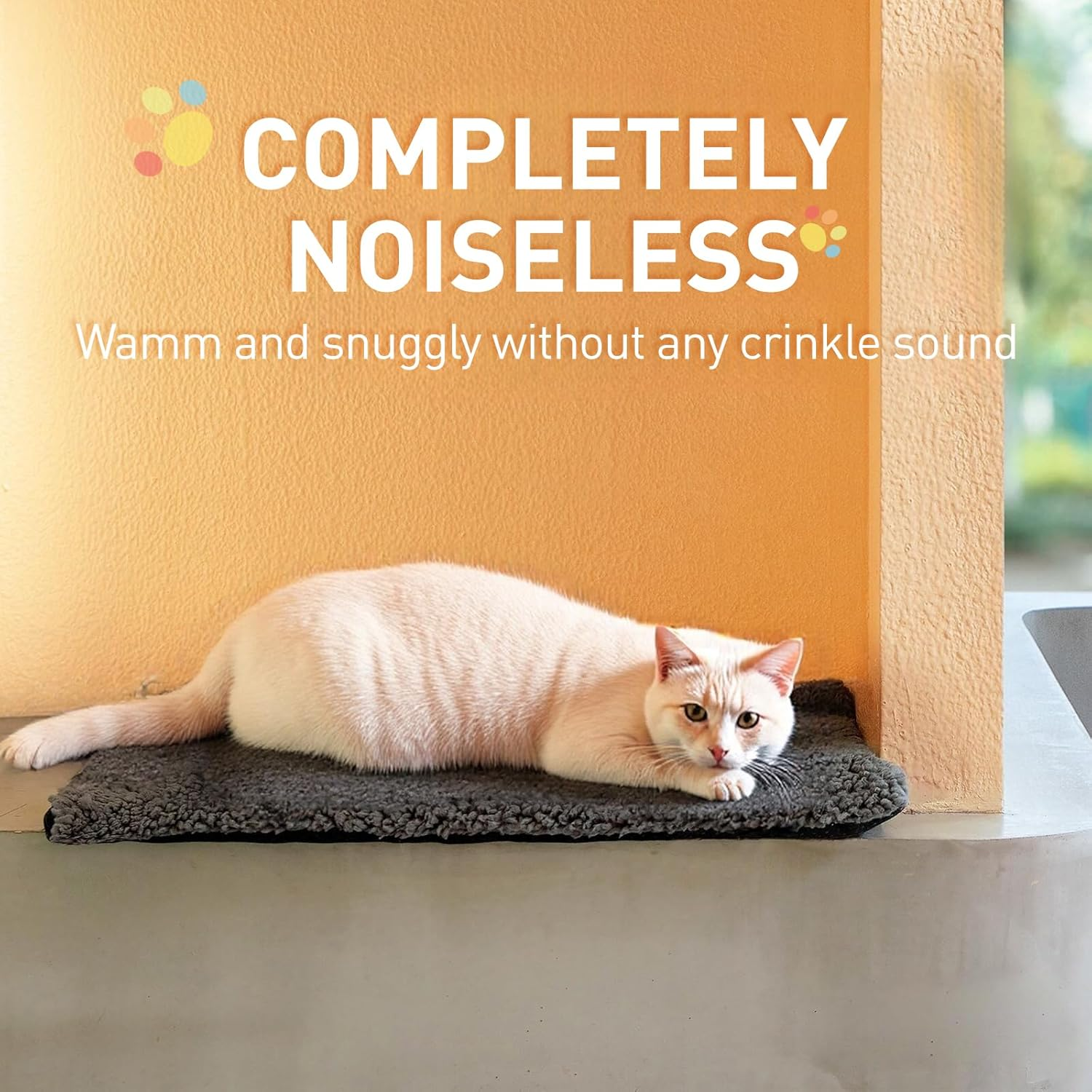 Self Warming Cat Bed Self Heating Cat Dog Mat 61 * 45Cm Extra Warm Thermal Pet Pad for Indoor Outdoor Pets with Removable Cover Non-Slip Bottom Washable Non Electric image number 2