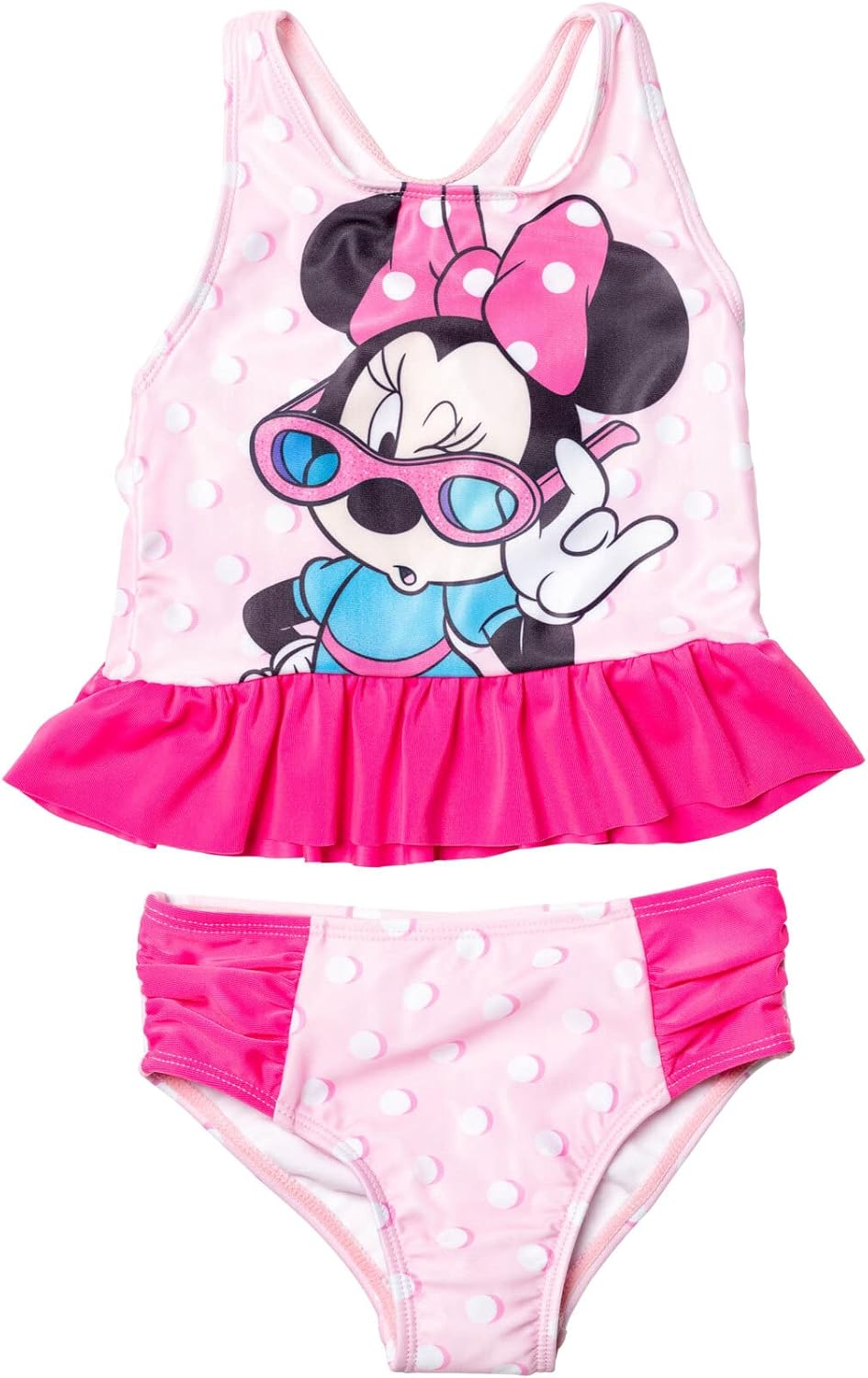 Disney Minnie Mouse Racerback Tankini Top and Bikini Bottom Swim Set Infant to Big Kid
