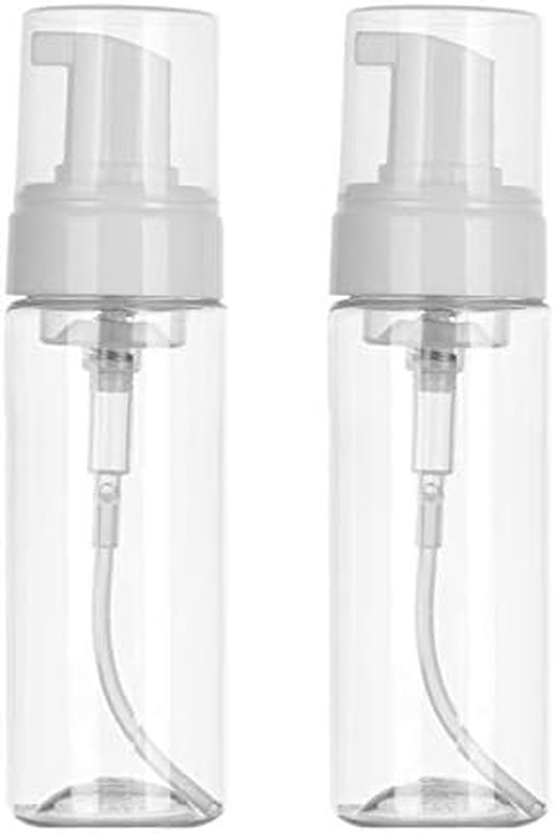 Foaming Dispenser 7Oz Transparent Empty Spray Bottles 2Pcs Plastic Foam Pump Travel Soap Portable Foam (200Ml)