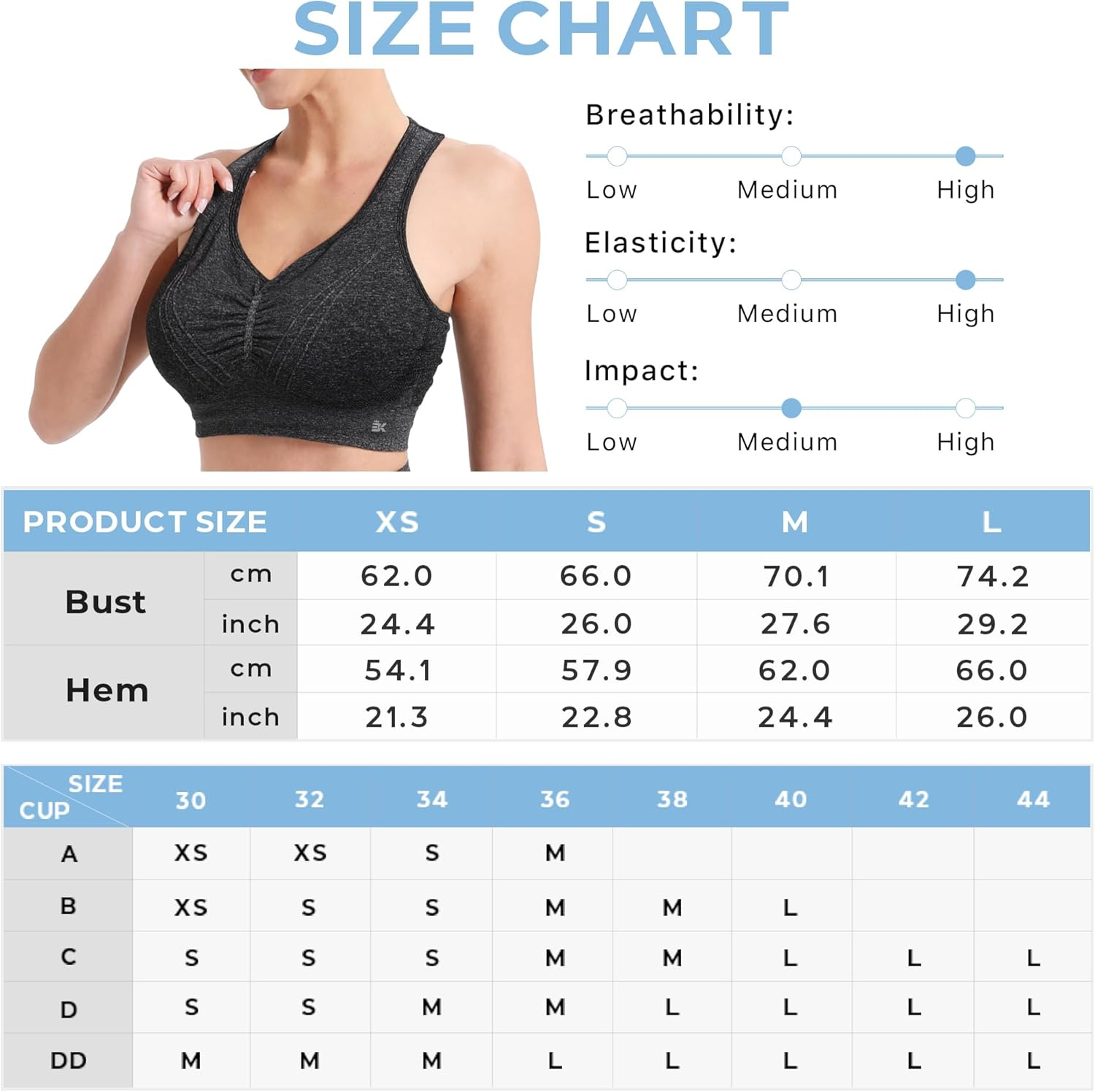 BROKIG Women Seamless Sports Bra, Women'S Wirefree Padded Fitness Yoga Sports Bras Running Workout Comfort Bras for Womens image number 2